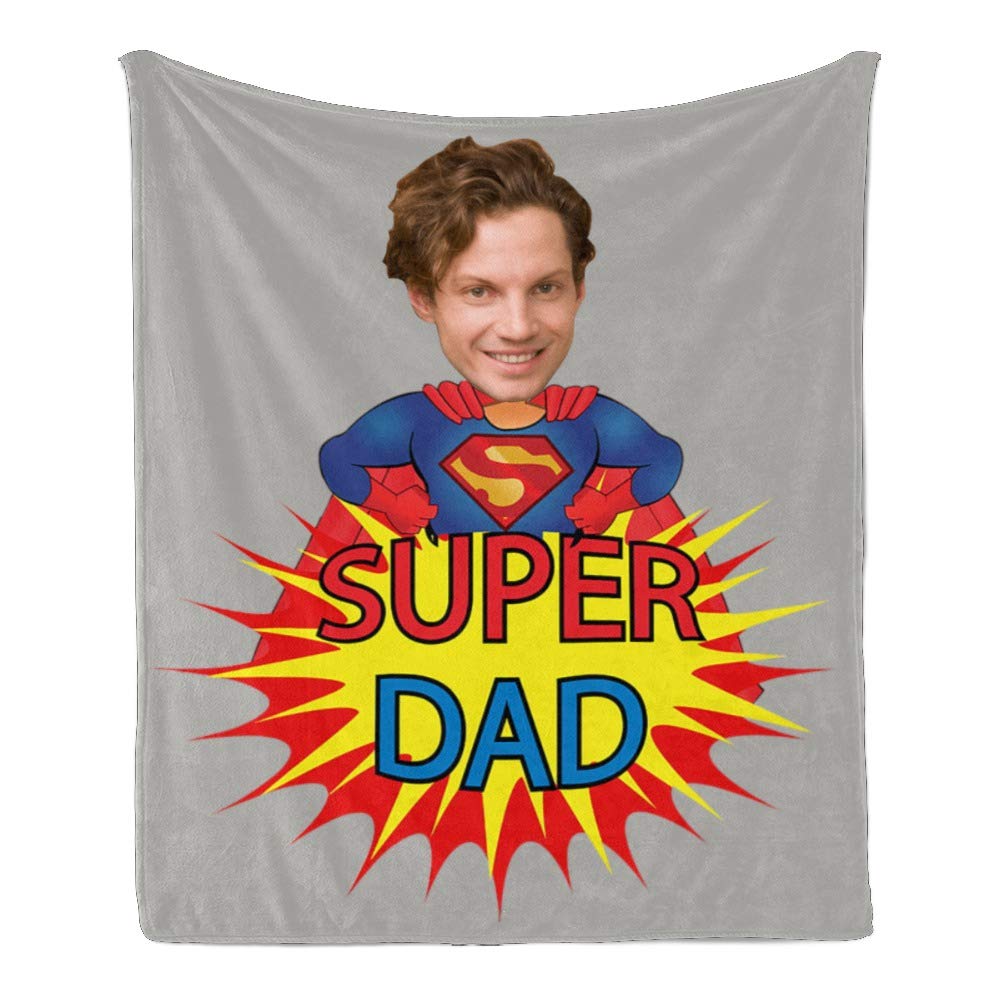 Custom Photo Throw Blanket - Personalized Father's Day Gift - Super Soft Fleece Blanket for Couch, Sofa & Bed (50x60 inches) - Perfect for Home Decor, Gifts & Cozy Nights