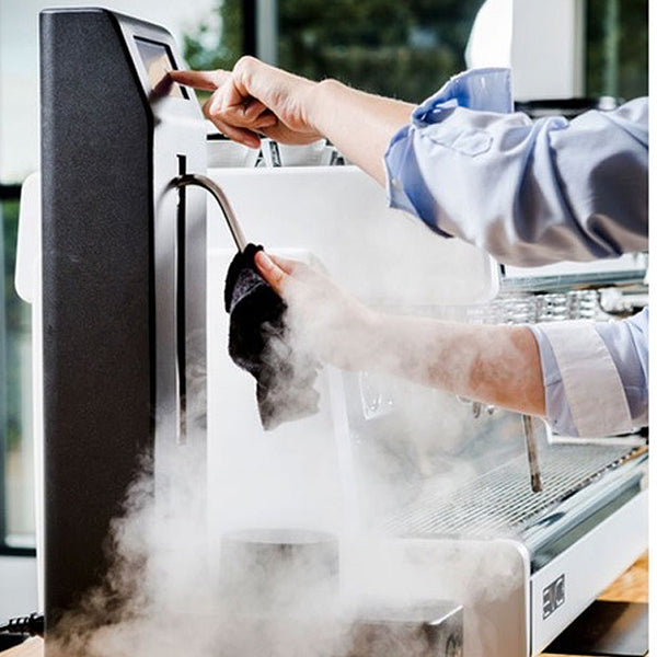 Automatic Milk Steamer with Puqpress Q1 Tamper - Professional Barista-Grade Frother for Lattes & Cappuccinos - Perfect for Home Cafes & Coffee Shops