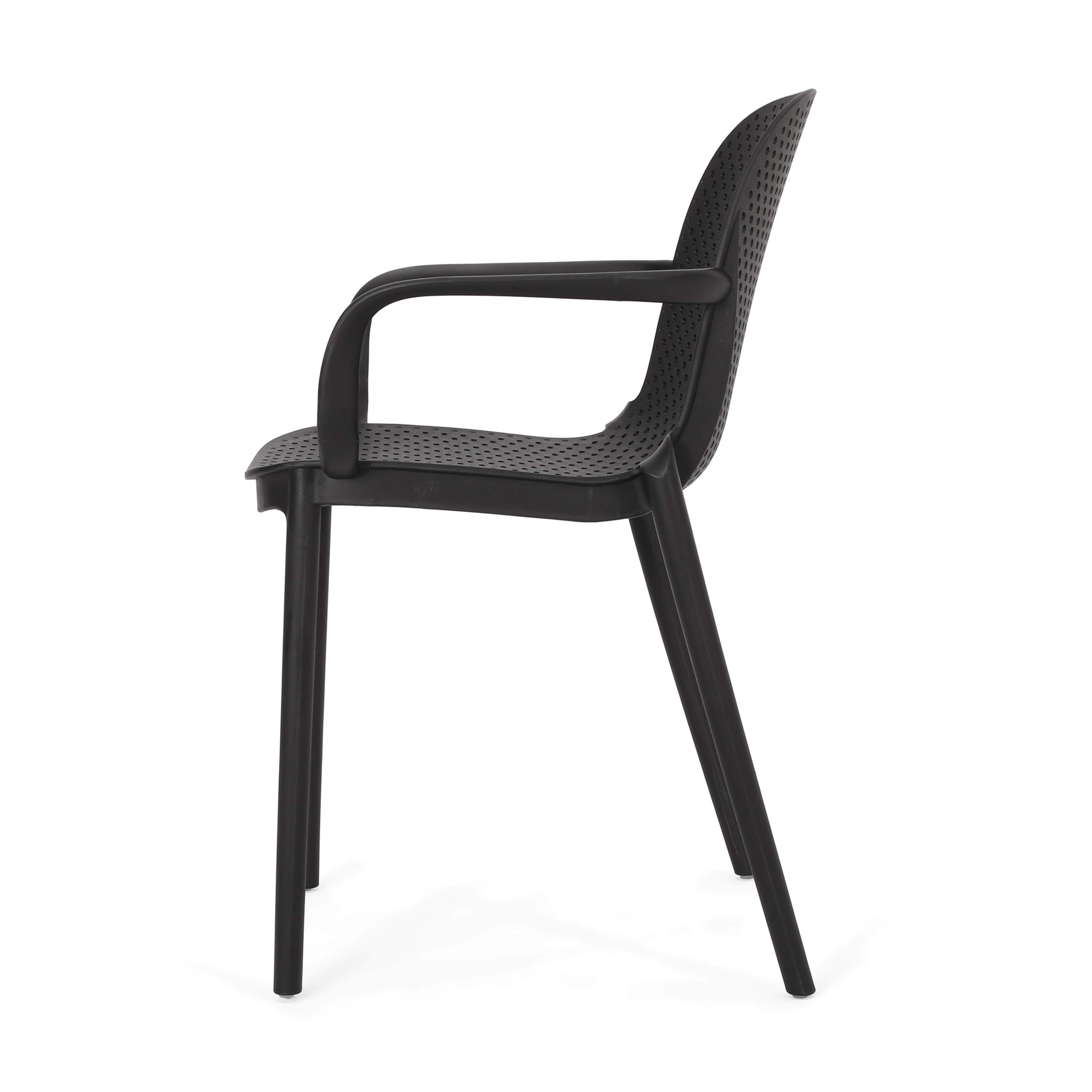 Christopher Knight Home Yanira Outdoor Dining Chair Set of 2 - Black Patio Chairs for Garden, Poolside, Backyard & Restaurant Seating