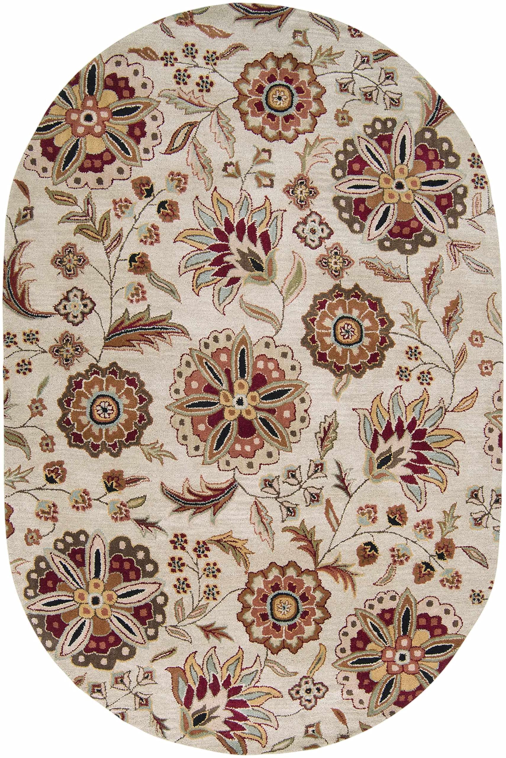 Premium Hauteloom Longford Wool Area Rug - 8' x 11' Transitional Design in Brown & Purple - Perfect for Living Room & Bedroom Decor - Soft & Durable Floor Covering for Cozy Home Atmosphere