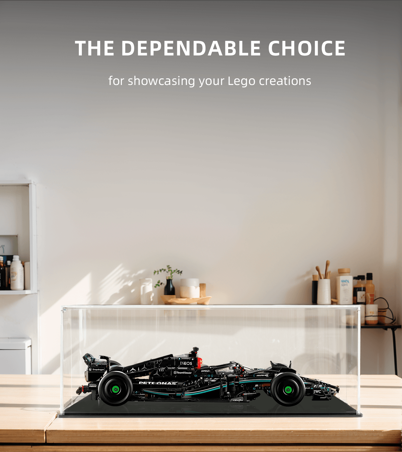 LEGO Technic Mercedes AMG F1 W14 E Performance 42171 Display Case - Clear Acrylic Showcase for Collectible Car Model - Perfect for Home Decor, Office Display & Gift for LEGO Enthusiasts