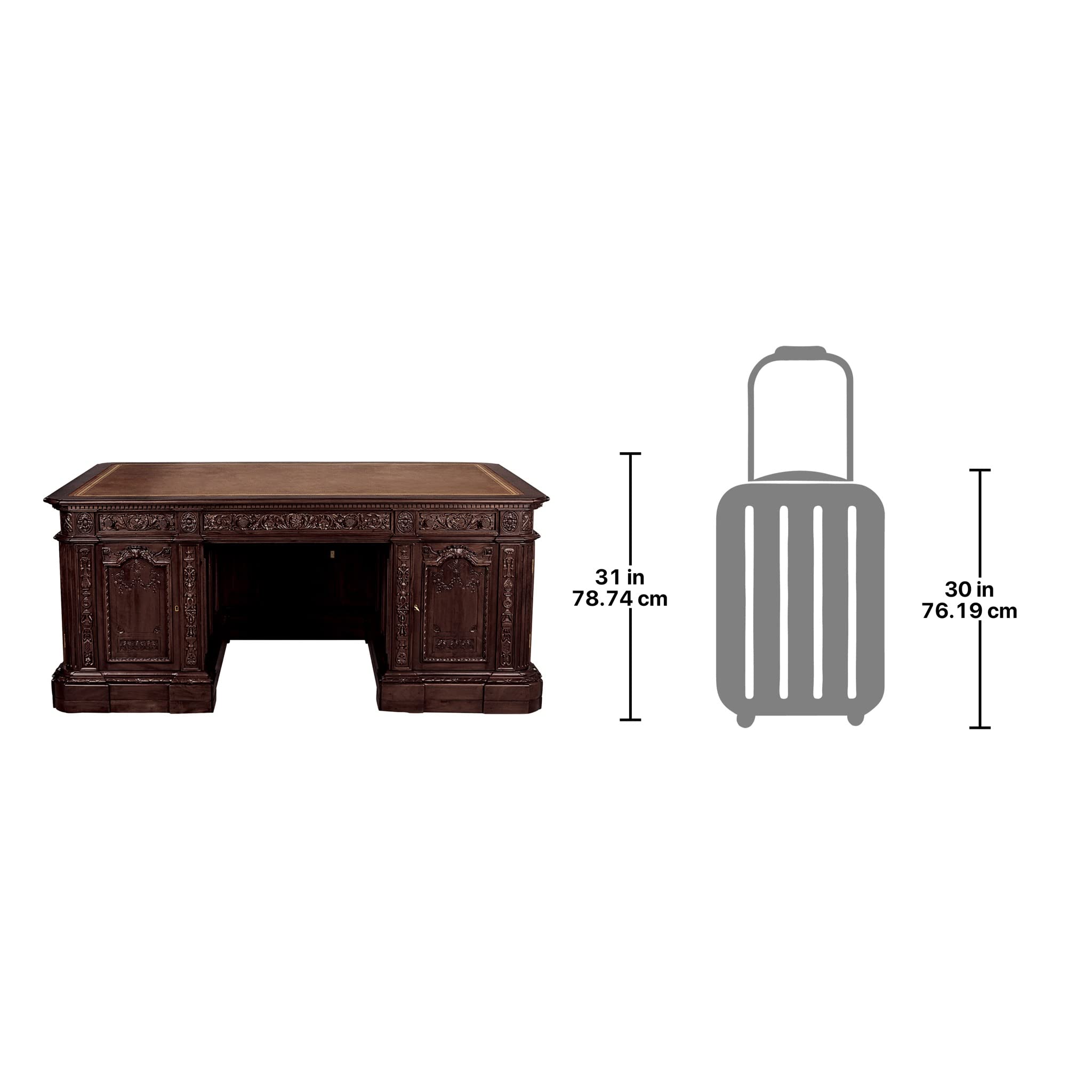 Design Toscano Oval Office Presidents' H.M.S. Resolute Desk Replica - Executive Wooden Writing Desk for Home & Office Decor - Perfect for Study Rooms, Libraries & Political Memorabilia Collections