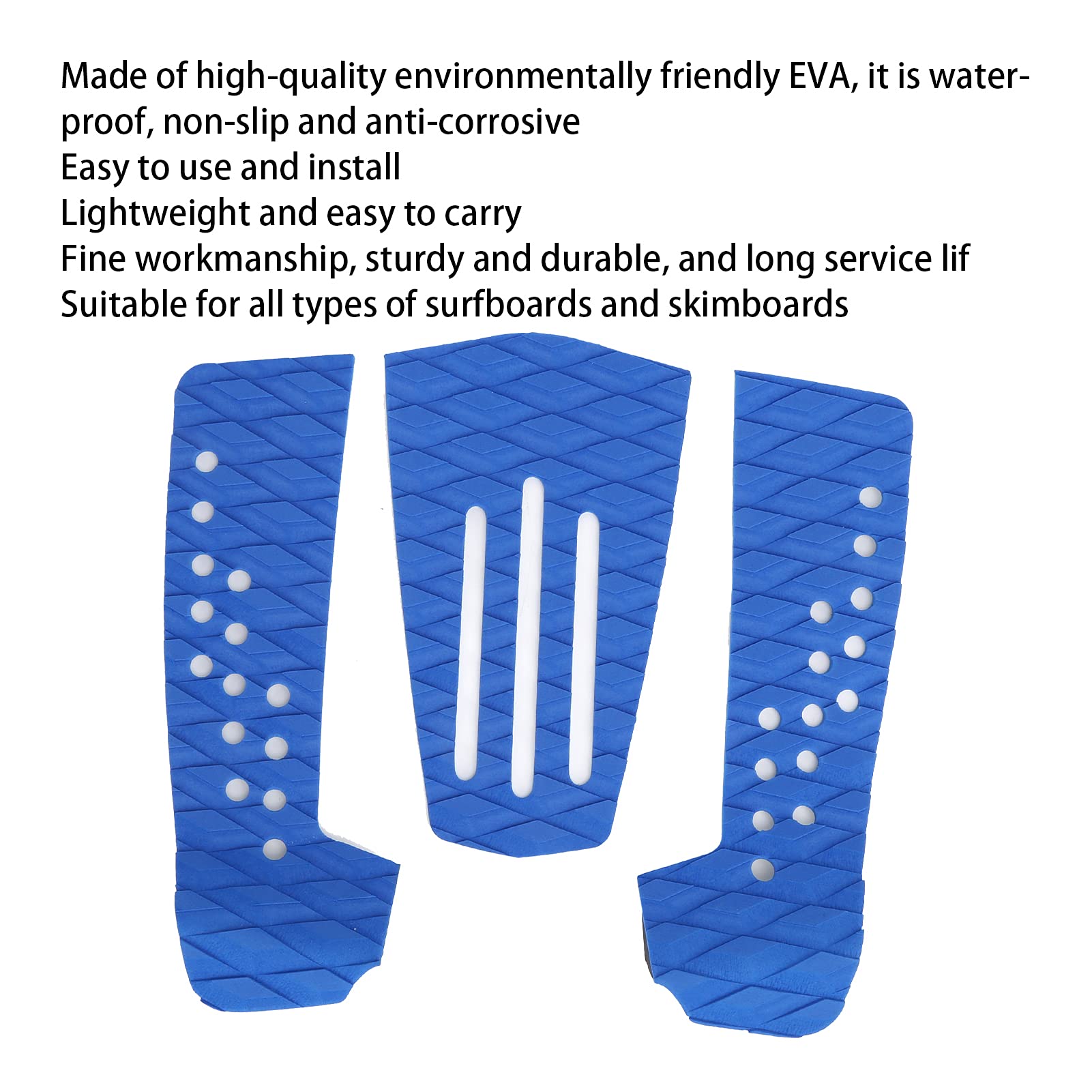 Non-Slip Surfboard Traction Pad - Anti-Skid Deck Grip for Surfing | Blue Degreasing Plate Accessory | Perfect for Wave Riding & Board Control