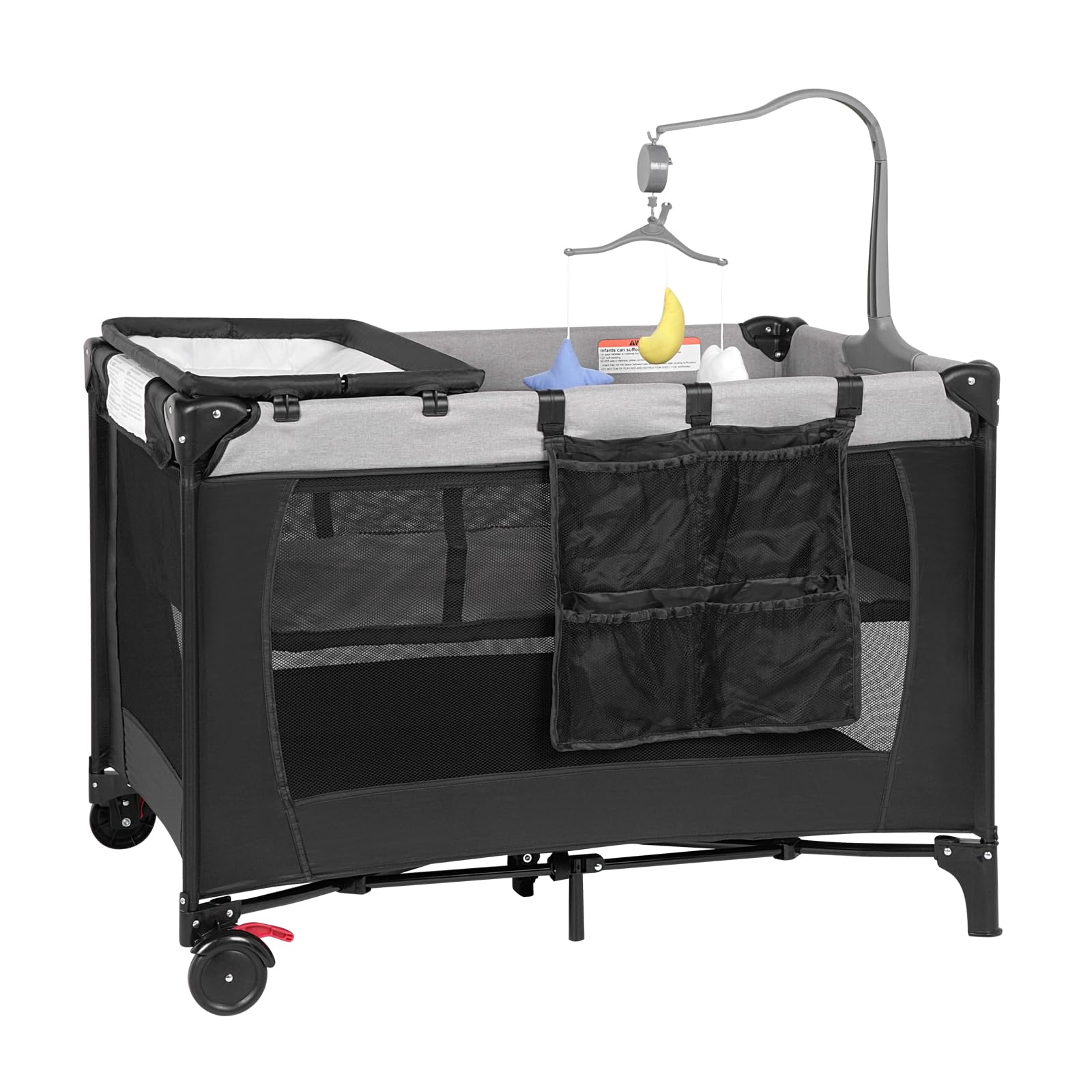 Portable Baby Bassinet Bedside Sleeper with Diaper Changer - Foldable Playard & Travel Playpen - Lightweight Pack and Play Crib with Carry Bag for Nursery, Travel & On-the-Go Parenting