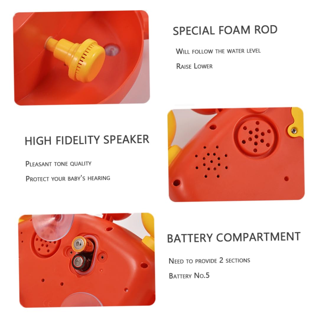 **Red Crab Bubble Bath Toy with Music - No Battery Baby Bath Bubble Maker for Toddlers 3+ Years - Fun Bath Time Toy for Boys & Girls - Perfect for Sensory Play & Water Play Activities**
