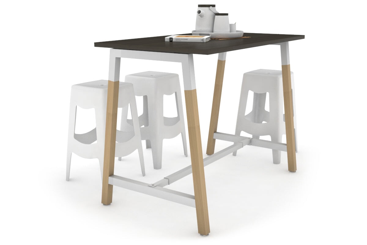 Premium Quadro A Legs Counter Table with Wood Legs & Cross Beam - 925H [1400L x 700W] - Perfect for Restaurant, Bar, and Commercial Kitchen Use
