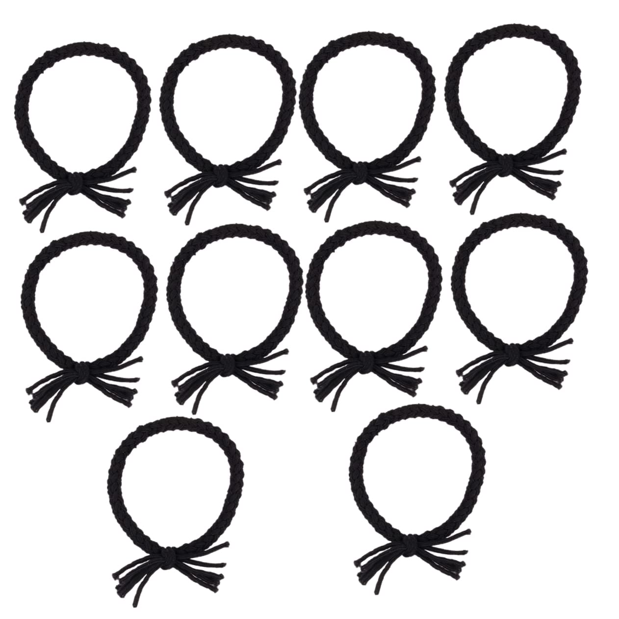 Lurrose 10pcs Braided Hair Ropes with Pearls - Black Stretch Headbands & Scrunchies for Women - Soft Elastic Hair Rings & Ponytail Holders - Perfect for Workouts, Office, and Everyday Styling