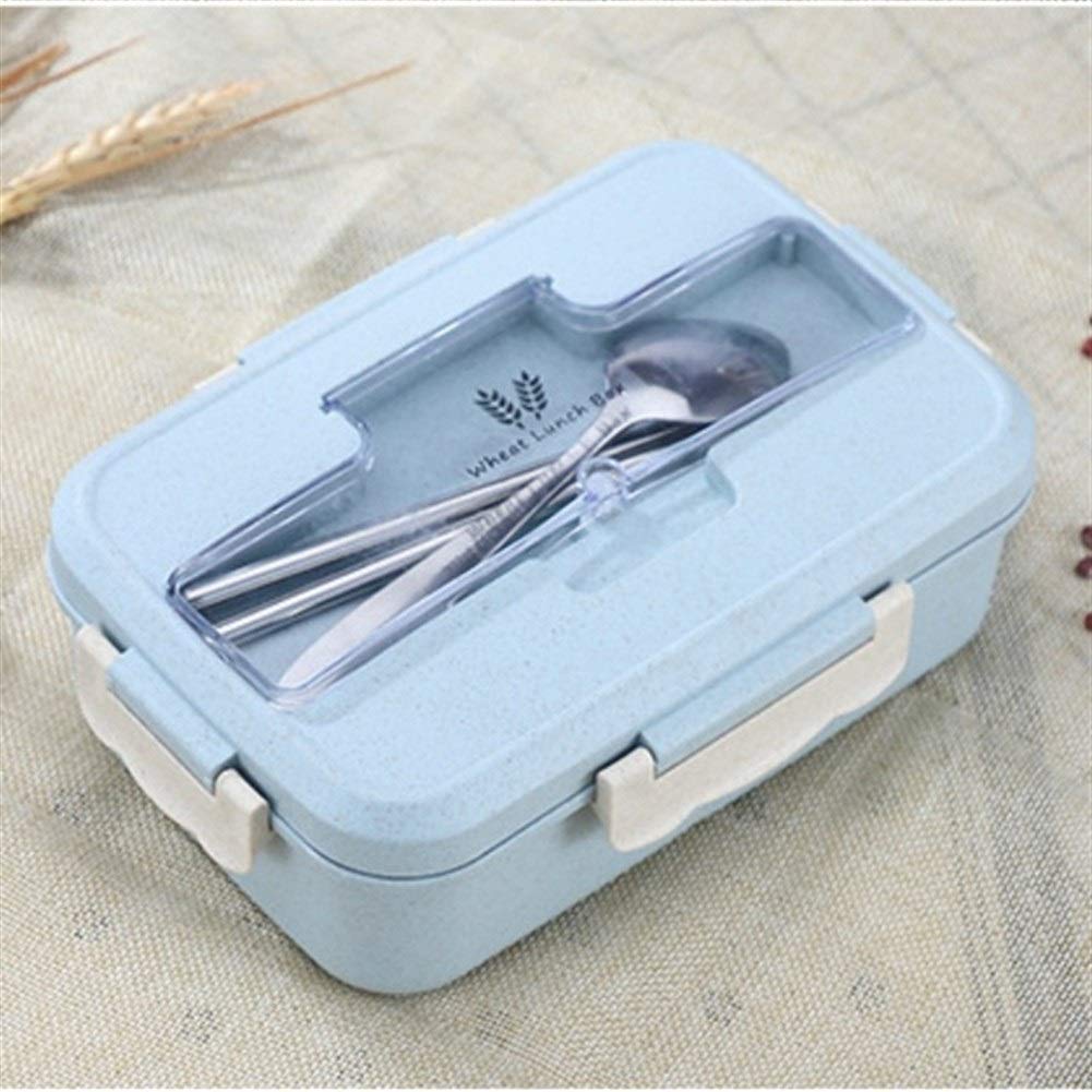 Eco-Friendly Wheat Straw Microwave Lunch Box - BPA-Free Food Storage Container for Kids & Adults - Portable Bento Box for School, Office & Picnics (Blue) | Ideal for Meal Prep, Leftovers & On-the-Go Dining