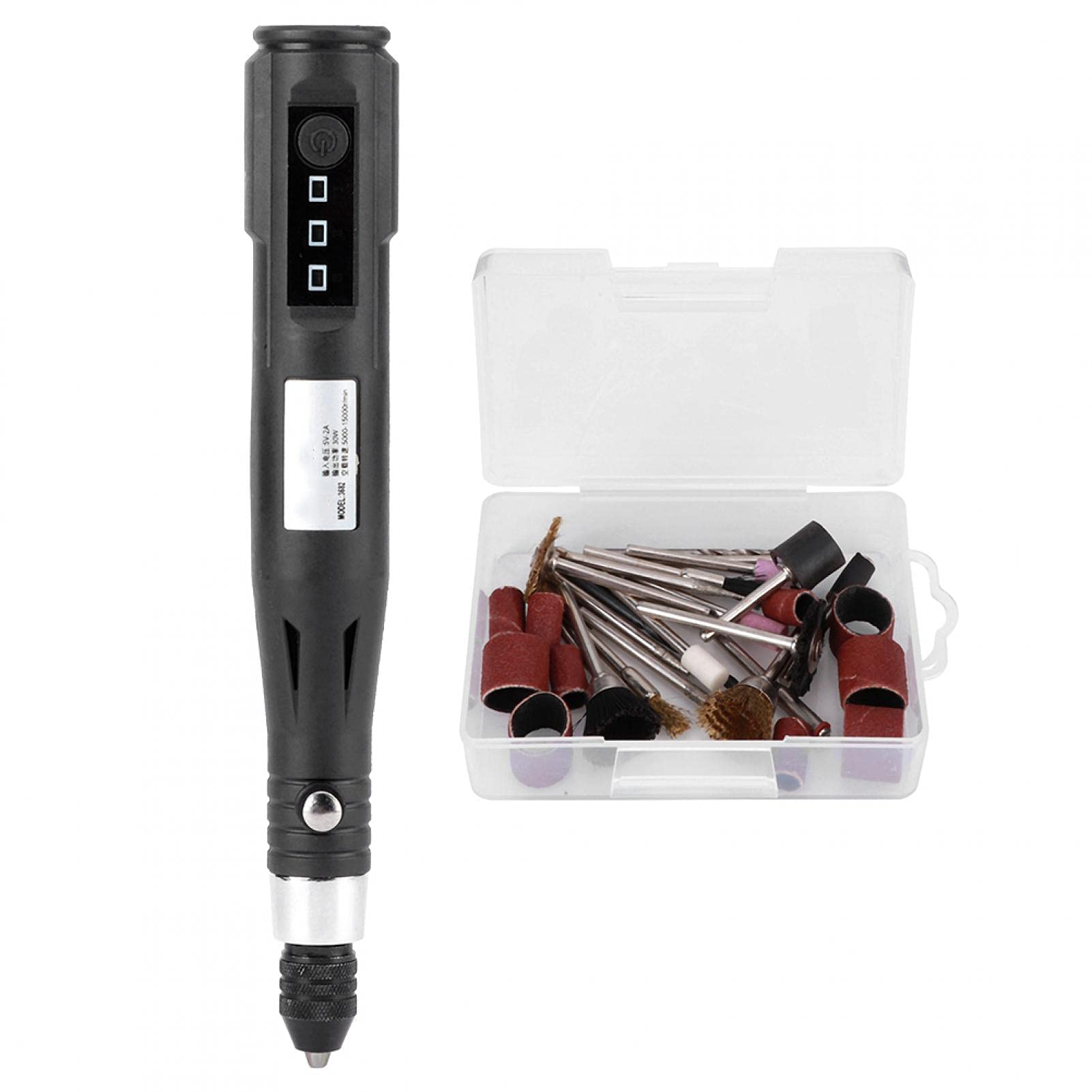 Electric Mini Drill & Grinder Pen - Portable Rotary Tool Kit 5000-15000 RPM with 5V 2A Power - Perfect for DIY Crafts, Jewelry Making, Wood Carving, Metal Engraving & Home Repairs