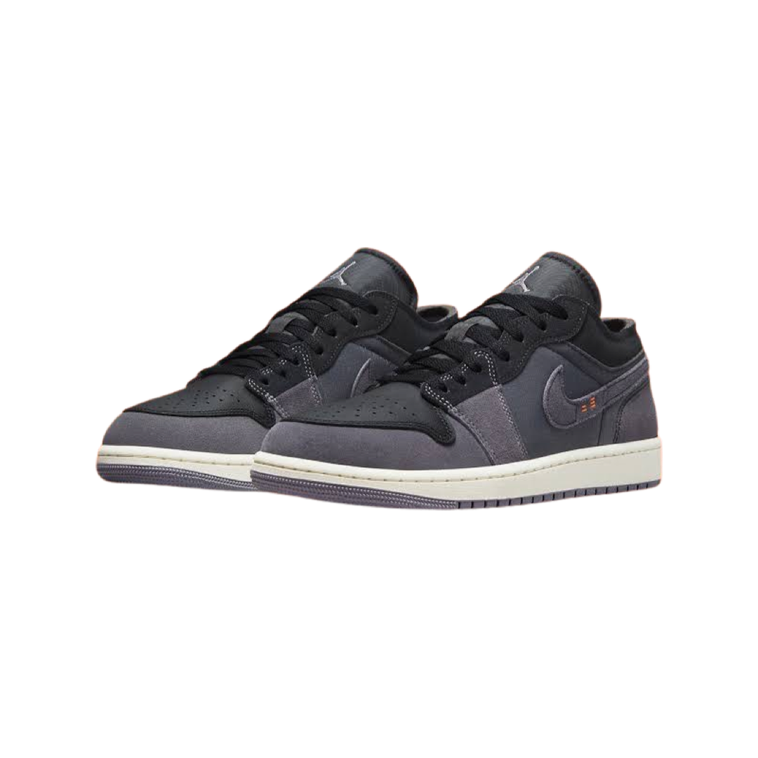 Air Jordan 1 Low SE Craft Inside Out Sneakers - Black Grey Orange Colorway - Men's Basketball Shoes for Casual Wear & Street Style