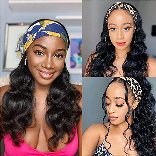 LDYESTIM 16 Inch Brazilian Virgin Human Hair Headband Wig - Body Wave Glueless Machine Made Wig 150% Density for Black Women | Perfect for Daily Wear, Parties & Protective Styling