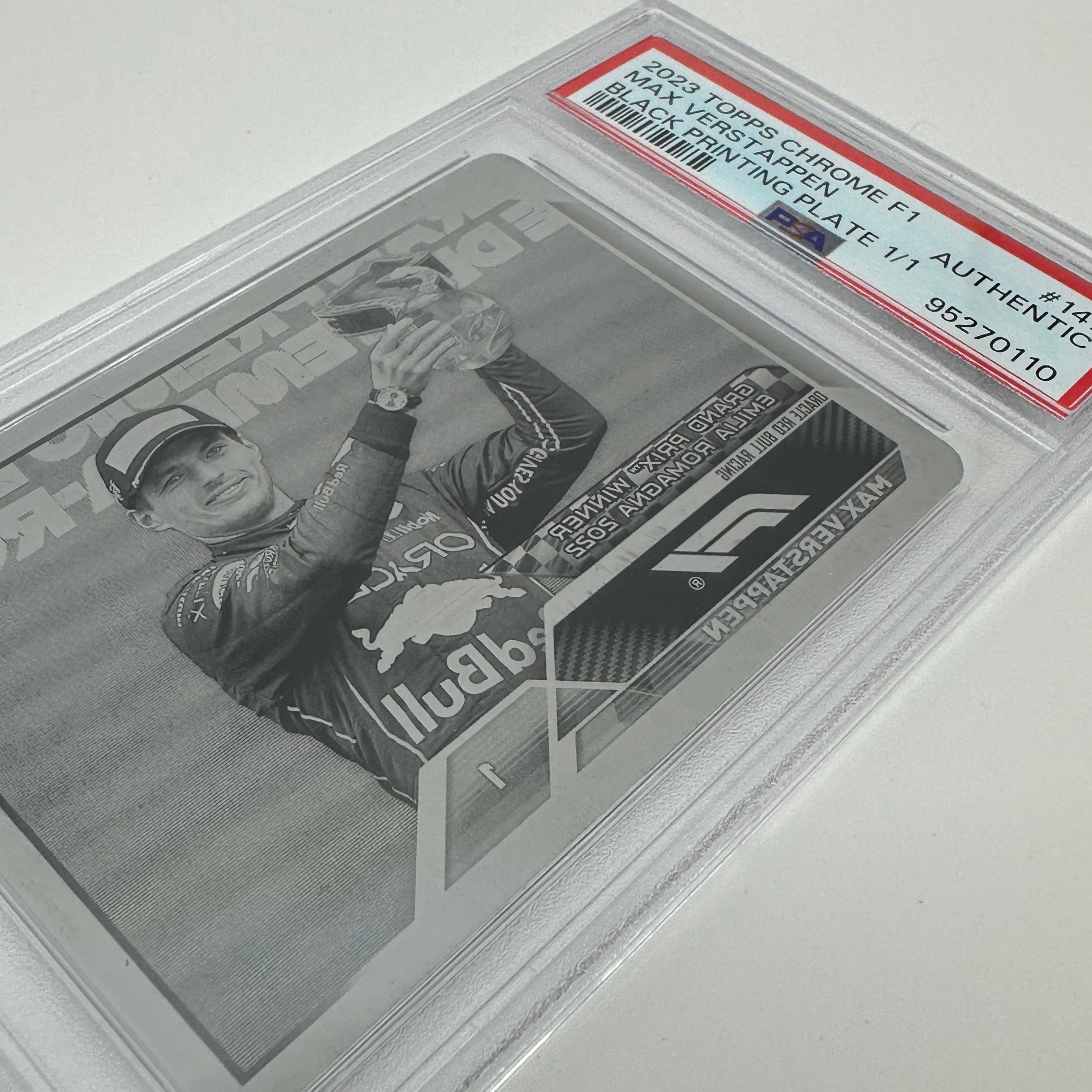 2023 Topps Chrome F1 Max Verstappen #147 Black Printing Plate - Limited Edition Formula 1 Racing Collectible for Fans & Card Enthusiasts - Perfect for Display, Trading, and Memorabilia Collections