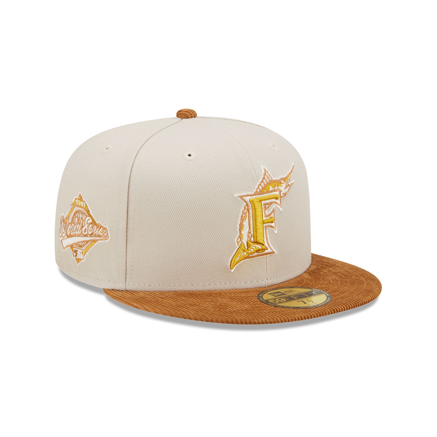 Florida Marlins 1997 World Series Corduroy Black 59FIFTY Fitted Baseball Cap for Men - Perfect for Game Day, Sports Events & Casual Wear