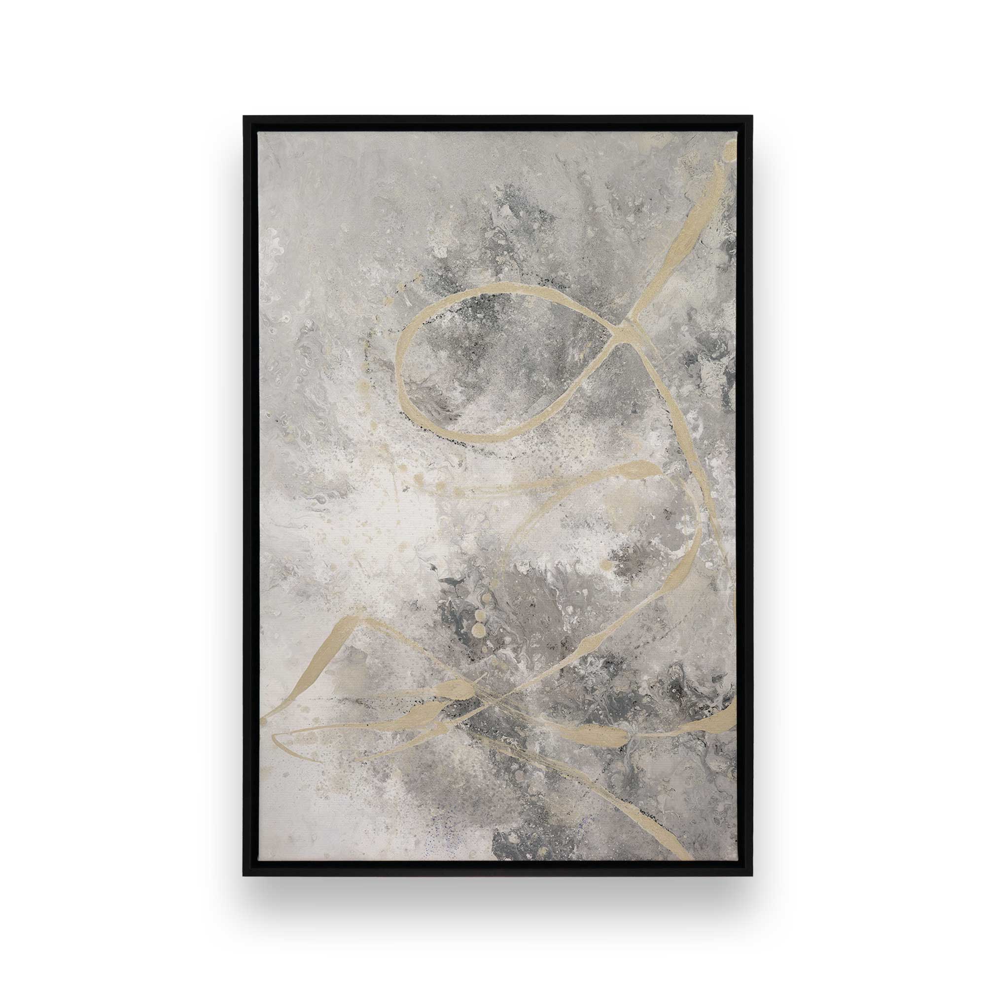 Gilded Whispers v3 Canvas Wall Art Print - Modern Abstract Painting for Living Room, Bedroom & Office Decor