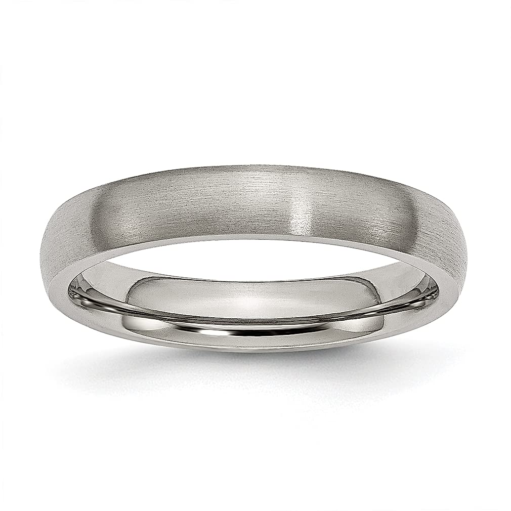 ICE CARATS Titanium 4mm Half Round Band Ring for Men - Classic Domed Wedding Ring, Fashion Jewelry Gift for Husband, Dad, Boyfriend | Perfect for Anniversaries, Engagements & Special Occasions