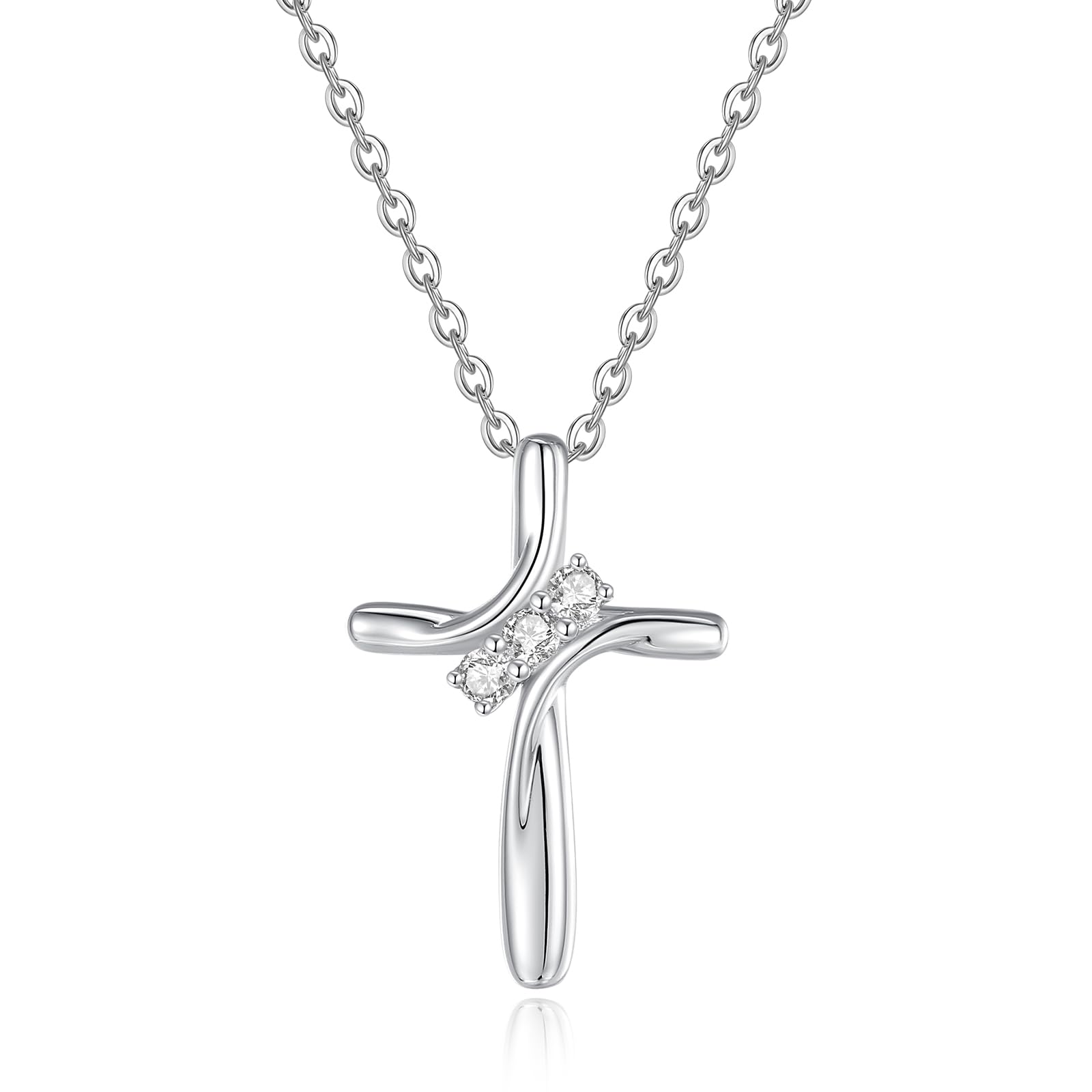 Moissanite Necklace for Women - 925 Sterling Silver Plated with 18K White Gold Pendant - Elegant Valentine's Day Gift for Her - Perfect for Anniversaries, Weddings & Special Occasions