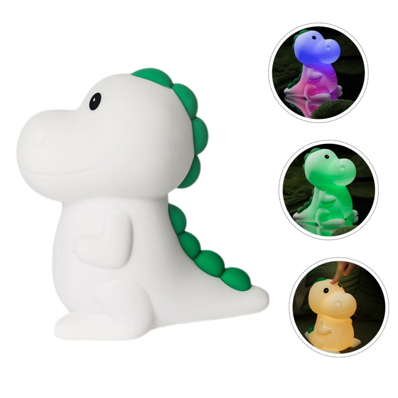 WATIIFUFU Rechargeable Silicone Dinosaur Night Light for Kids - Touch Dimming LED Nursery Lamp, Cute Dino Decor for Bedroom, Baby Shower Gift & Children's Room Lighting (Perfect for Bedtime, Playtime & Decor)