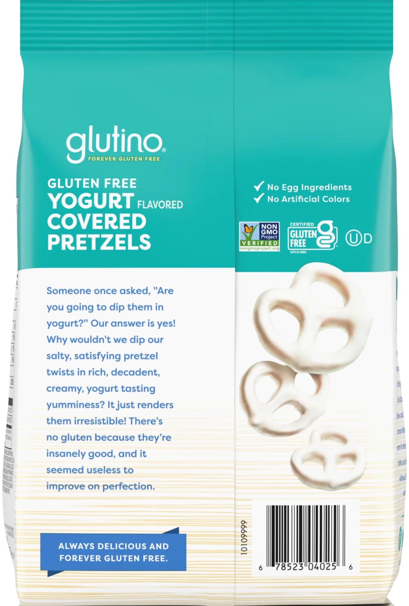 Glutino Gluten Free Yogurt Covered Pretzels - 3 Pack | Dairy Free Snacks for Kids & Adults | Perfect for School Lunches, Movie Nights & Healthy Snacking