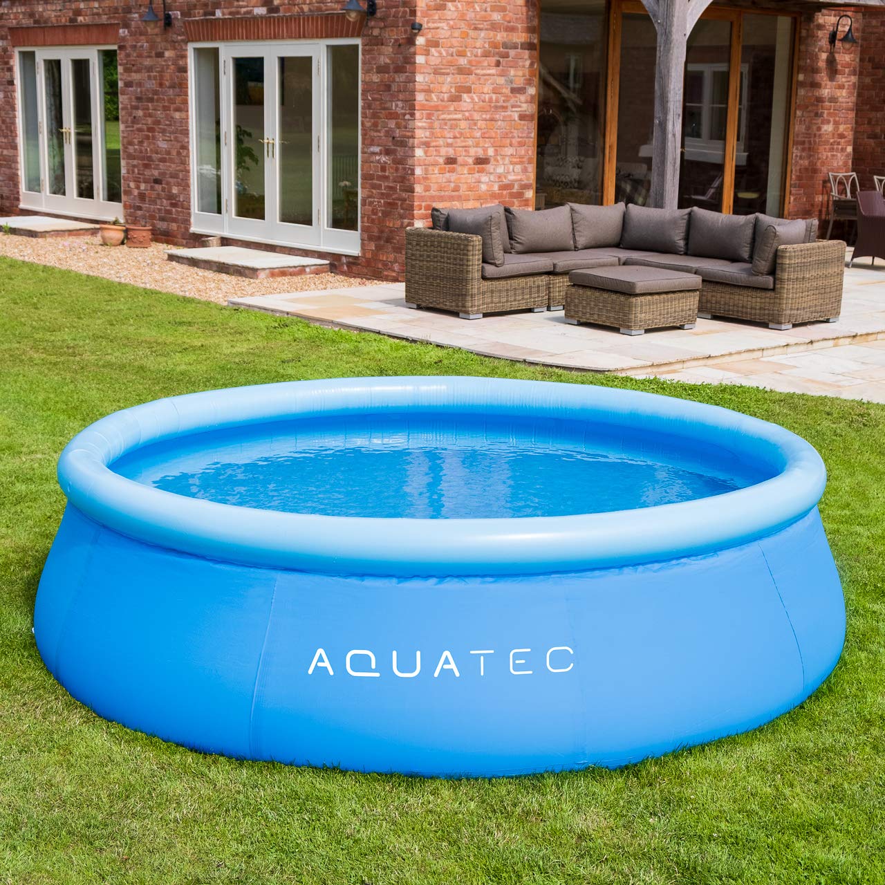 AQUATEC Inflatable Paddling Pool for Kids & Adults - 4 Size Options with Accessories | Blow Up Swimming Pool for Backyard, Beach & Summer Fun | Family Outdoor Water Play