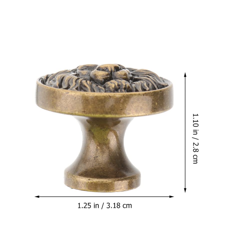 Lion Head Cabinet Knob - 2pcs Zinc Alloy Drawer Pulls for Kitchen & Bathroom