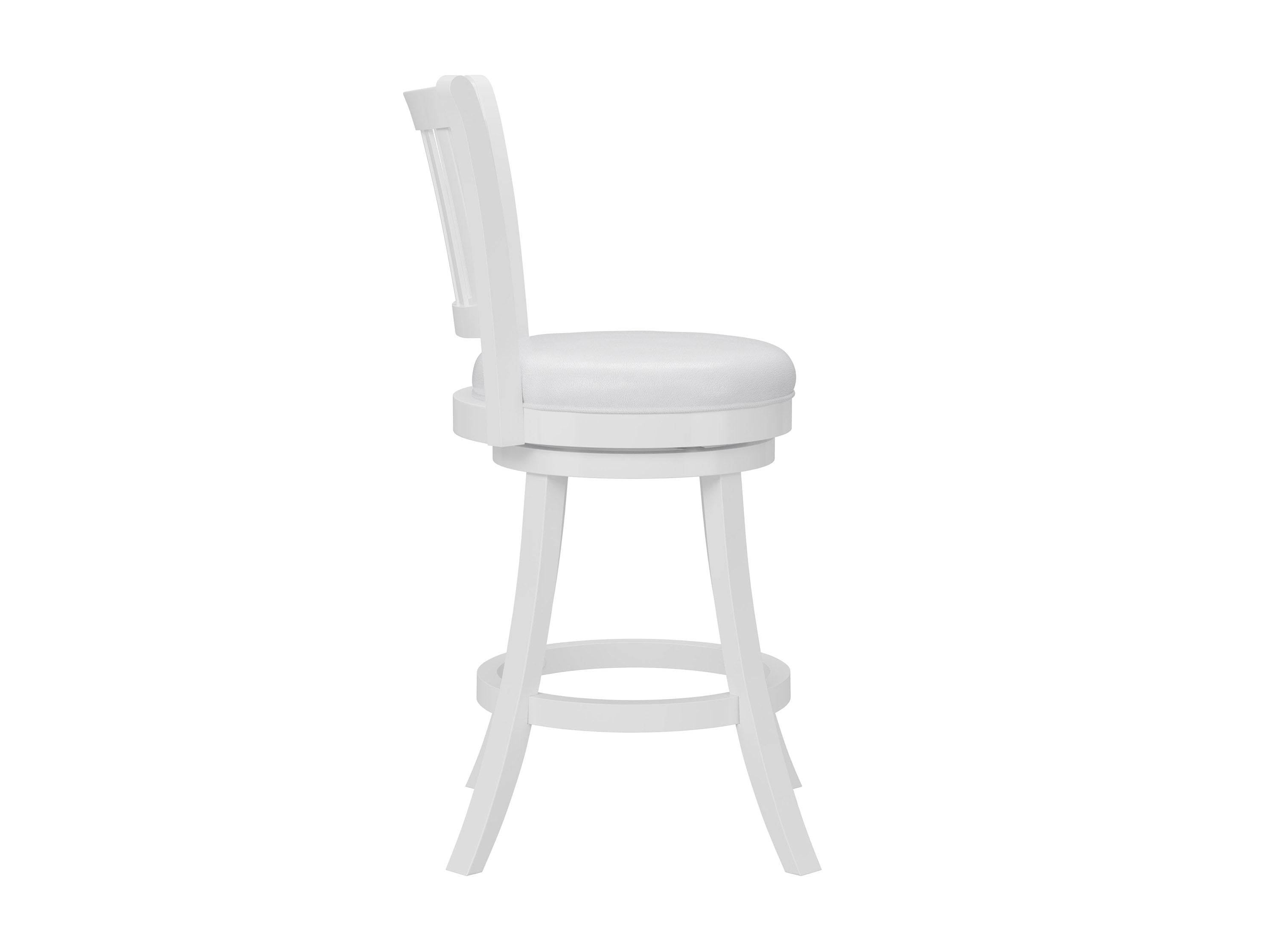 Modern White Bar Stools Set of 2 - Adjustable Height Kitchen Island Stools with Backrest - Counter Height Swivel Stools for Dining Room, Breakfast Nook & Home Bar Decor