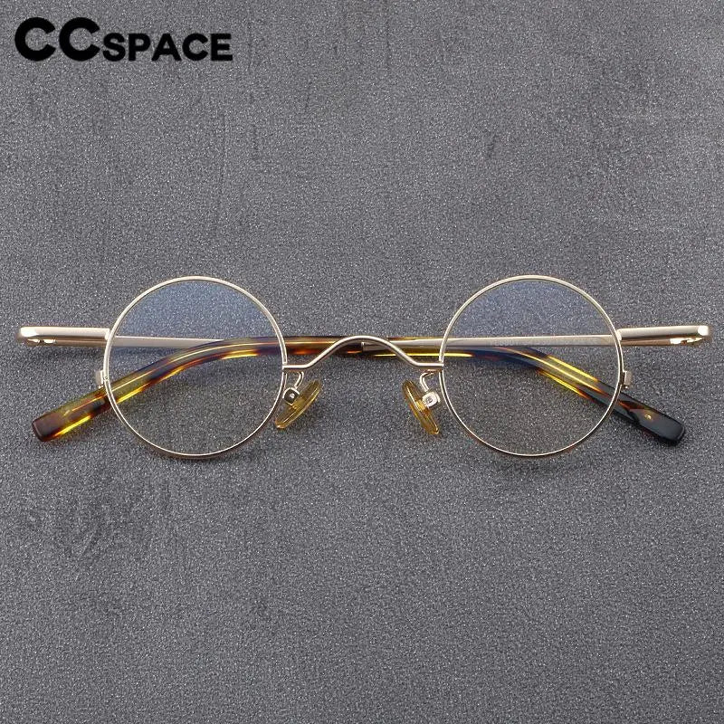 CCspace Unisex Full Rim Round Titanium Eyeglasses 56948 - Lightweight & Durable Frame for Men & Women - Perfect for Reading, Work & Everyday Use