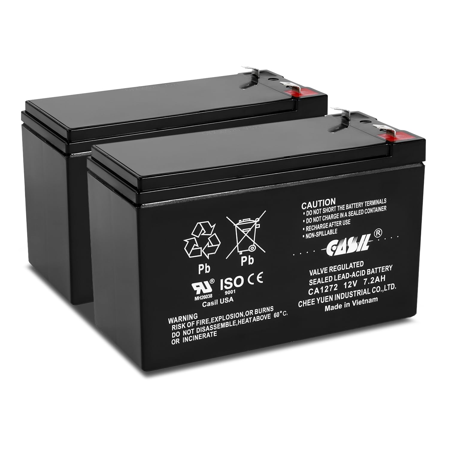 Casil 12V 7.2AH Replacement Battery for APC Back-UPS XS 1000 (BX1000G) & Back-UPS RS 1500 - 2 Pack - Reliable Power Backup for Home Office, Computer, Router & Network Equipment