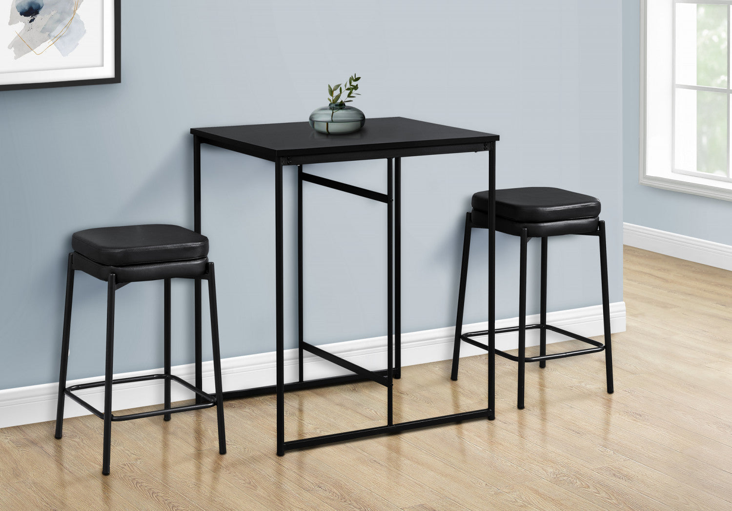 Brooke Counter Height Dining Table - Black | Modern Kitchen & Bar Stool Table for Small Spaces | Perfect for Breakfast Nook, Apartment Dining, and Entertaining