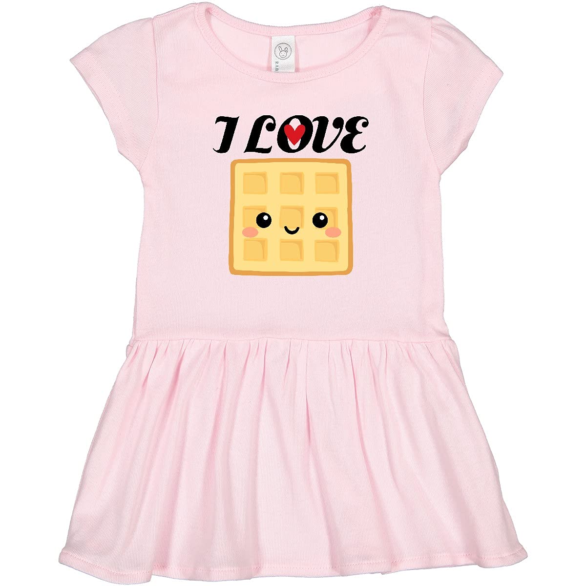 Inktastic Waffle Lover I Love Waffles Toddler Dress - Cute Kids Outfit for Breakfast, Brunch & Family Gatherings