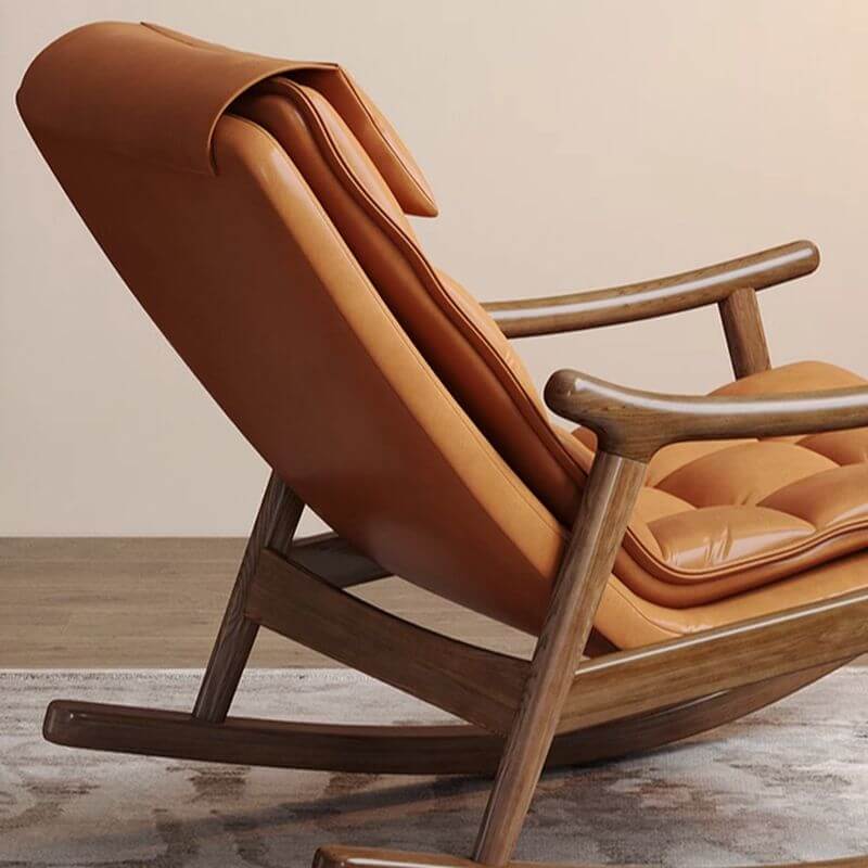 Ergonomic Wood Rocking Chair with Ottoman - Comfortable Couch for Living Room, Nursery & Porch - Perfect for Relaxing, Nursing & Reading