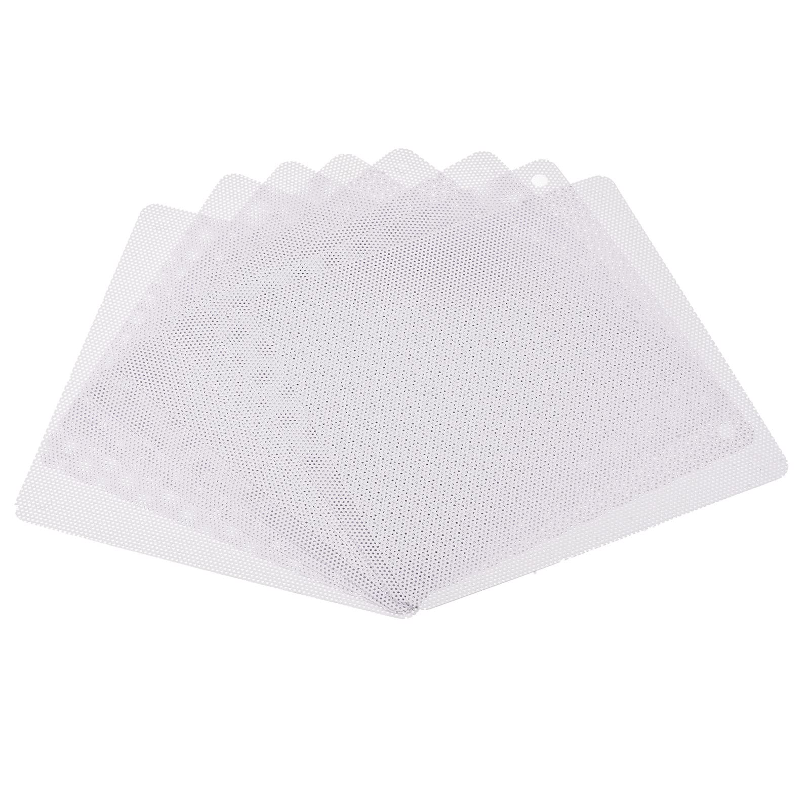 MeccaniXity 120mm PC Fan Dust Filter - PVC Mesh Computer Case Cover, Dustproof & Airflow Optimized, White (8-Pack) | Ideal for Gaming PCs, Workstations & Home Office Desktops