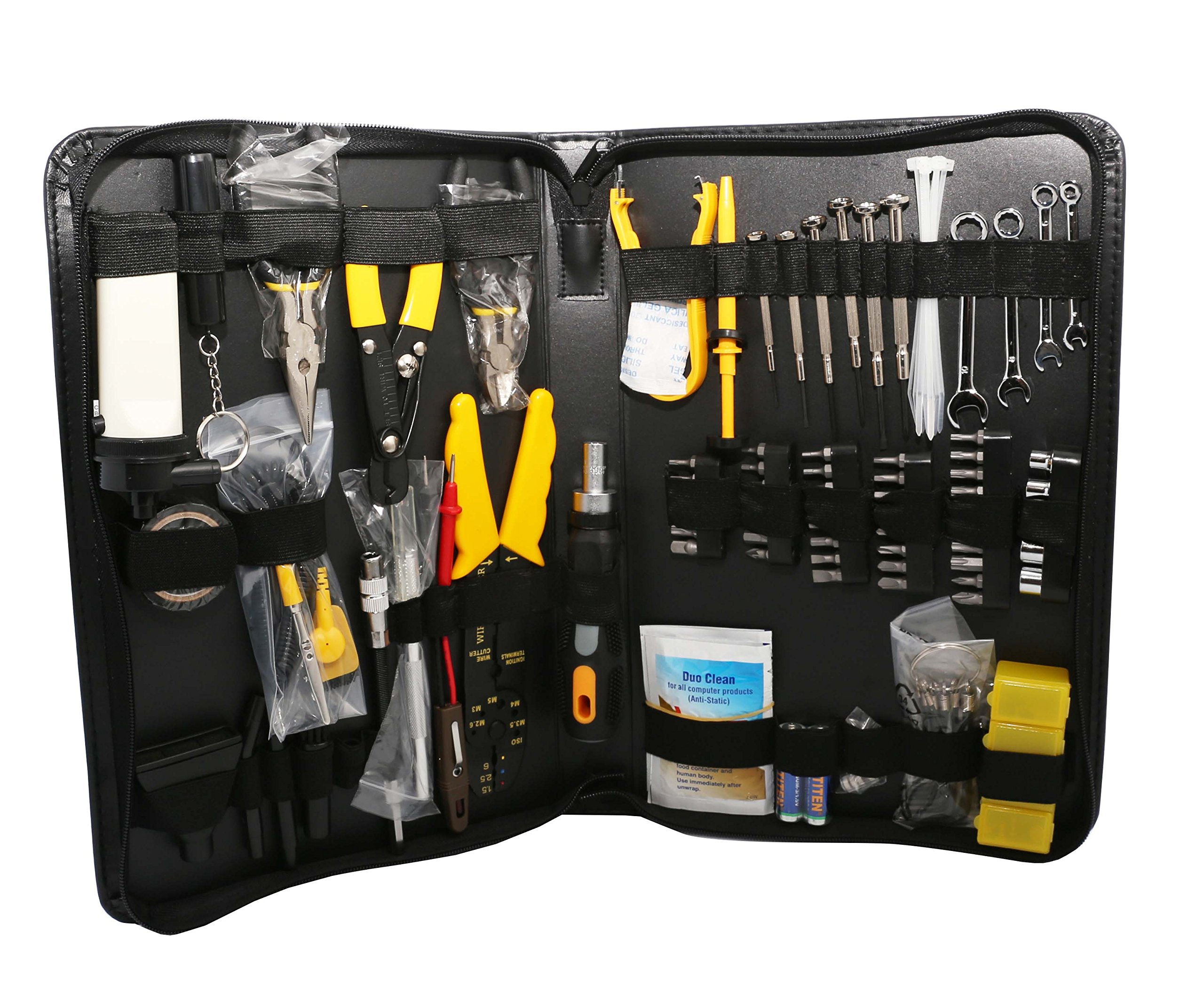 100-Piece Professional Computer Technician Tool Kit for PC Repair, Wiring, Cleaning & Testing | Essential Electronics Maintenance Tools for IT Professionals & DIY Enthusiasts | Perfect for Home, Office & Workshop Use