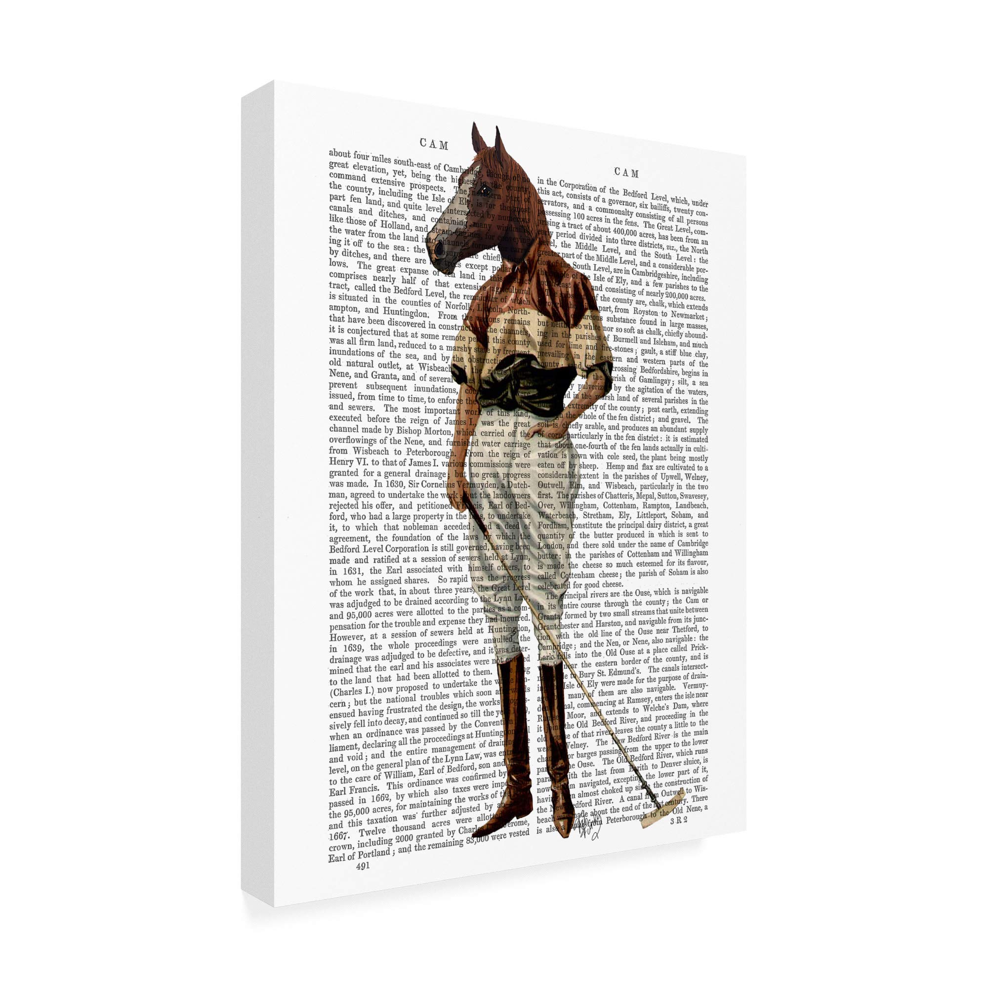 Trademark Fine Art 35x47 Polo Horse Print by Fab Funky - Elegant Equestrian Wall Decor for Living Room, Office & Game Room