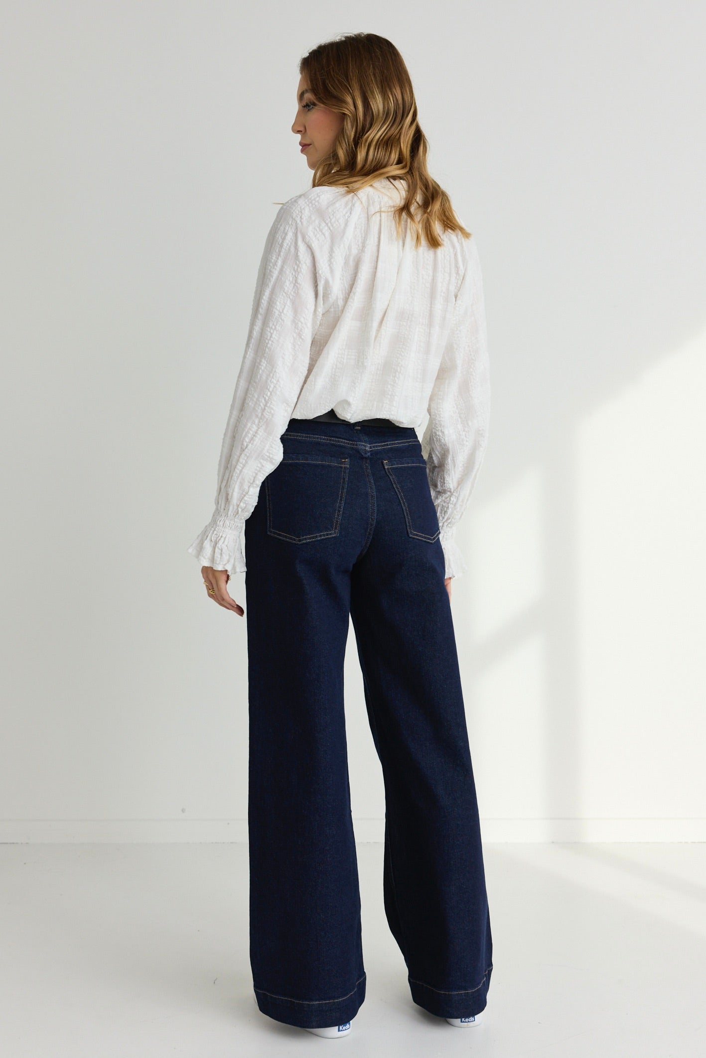 Compassion Ivory Textured Tie Front Blouse for Women - Elegant Work & Casual Wear | Perfect for Office, Date Night & Special Occasions