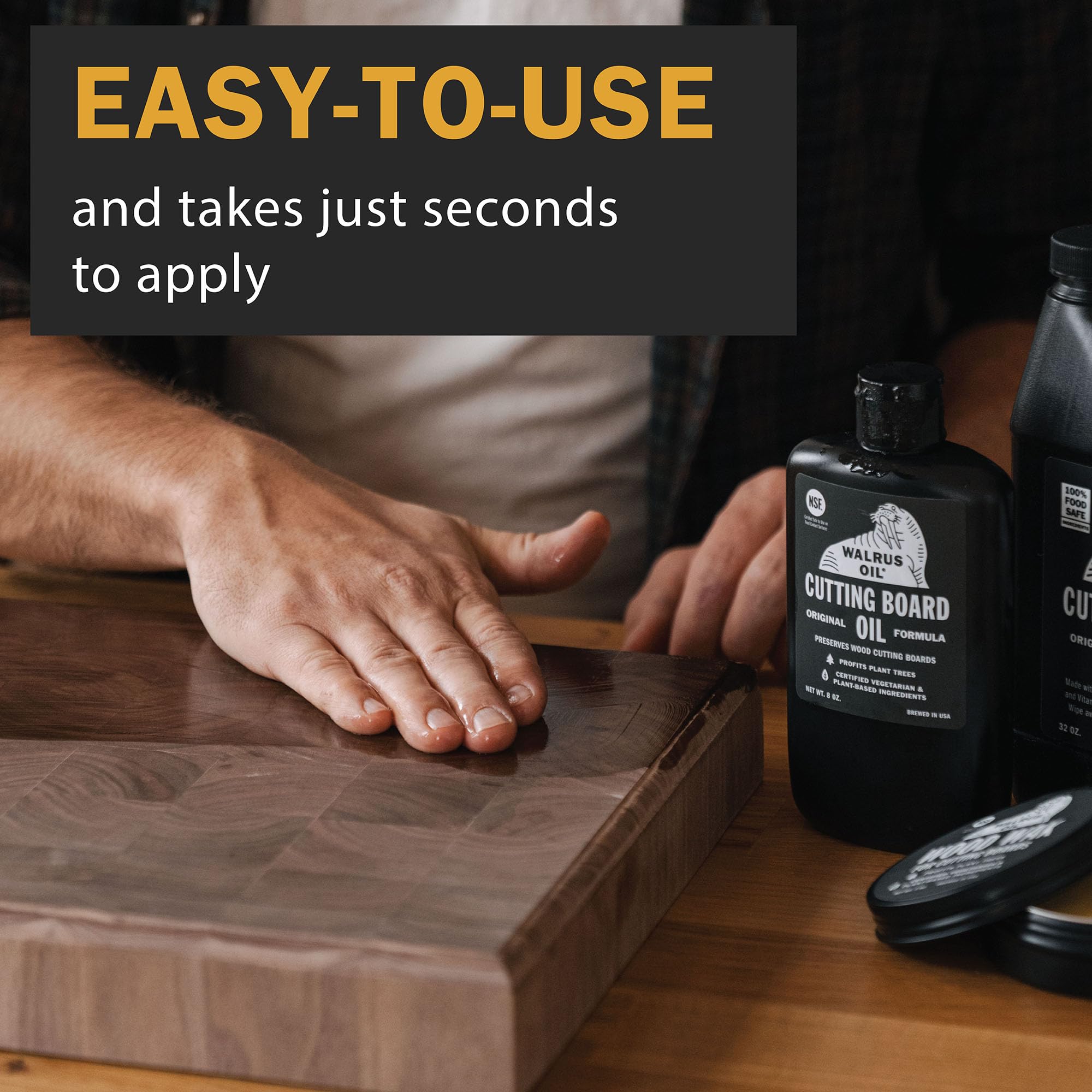 Premium WALRUS OIL - Natural Wood Conditioner for Cutting Boards & Butcher Blocks, Food-Safe Mineral Oil, 8 oz Bottle (2-Pack) - Protect & Nourish Wooden Kitchenware for Long-Lasting Use