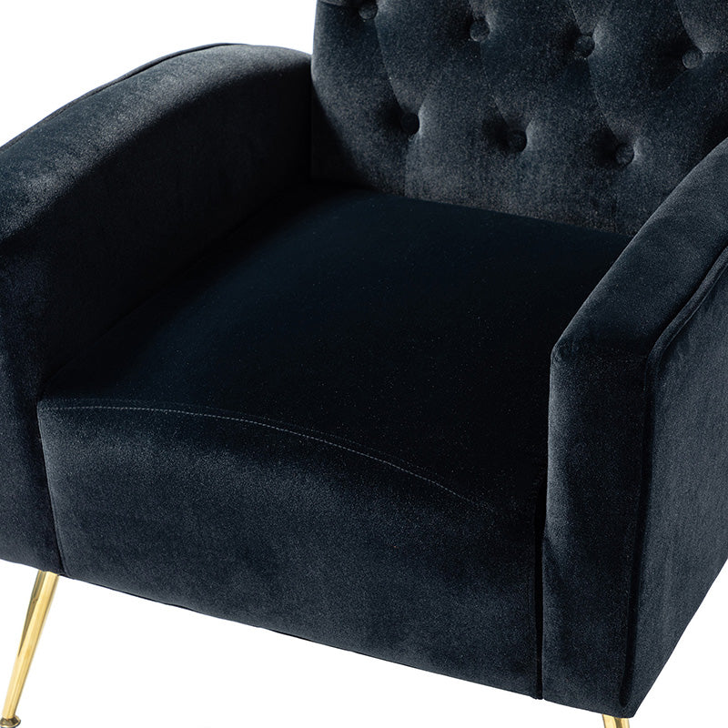 Amira Tufted Velvet Armchair - Modern Wingback Accent Chair for Living Room, Bedroom & Office - Comfortable Upholstered Lounge Chair with High Back Support