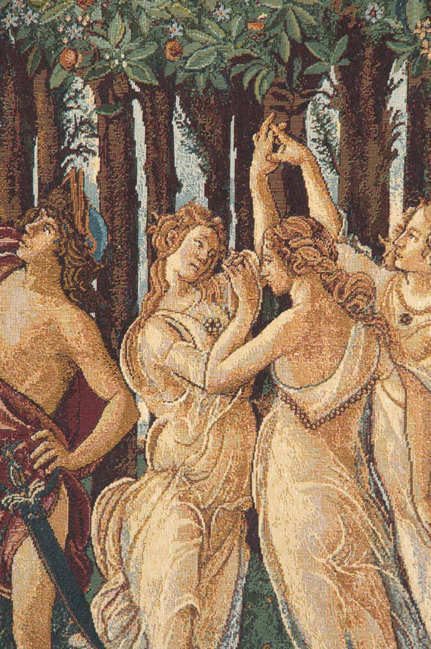 La Primavera Italian Tapestry Wall Hanging 26x32 Inch - Viscose Cotton Polyester Blend Artwork by Sandro Botticelli | Renaissance Home Decor for Living Room, Bedroom & Office Wall Art