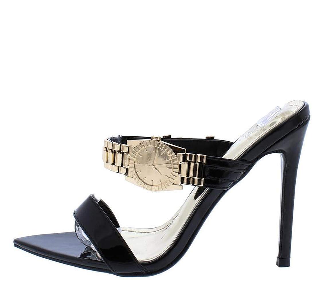 Cape Robbin Women's Elegant Ankle Strap High Heel Sandals - Stylish Watch Design for Evening Parties, Weddings & Date Nights