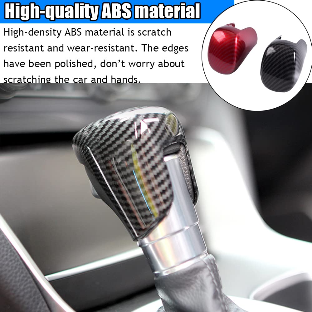 Custom ABS Gear Shift Knob Cover Trim for Honda Civic 11th Gen 2022-2023, Accord 2018-2022, CR-V 2023-2024, HR-V 2023-2024 - Red Carbon Fiber Style (1Pcs/Set) | Interior Car Accessories Upgrade for Enhanced Driving Experience