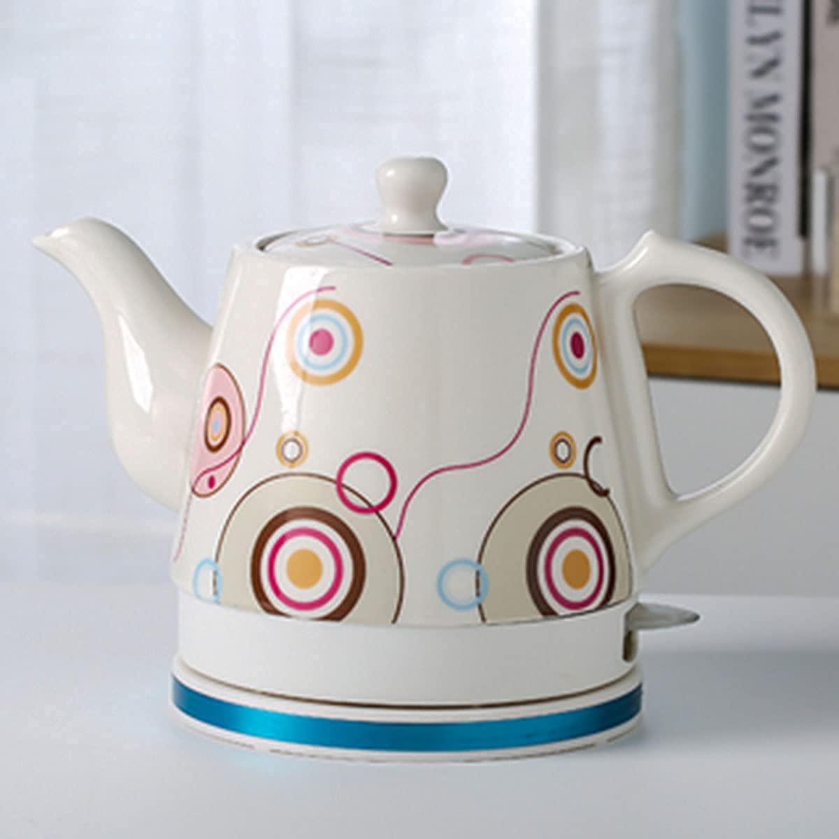 NC Gerenic 1.2L Ceramic Electric Kettle - Cordless, Auto Shut-Off, Smart Temperature Control for Tea, Coffee & Soup - Fast Boiling for Home & Office Use