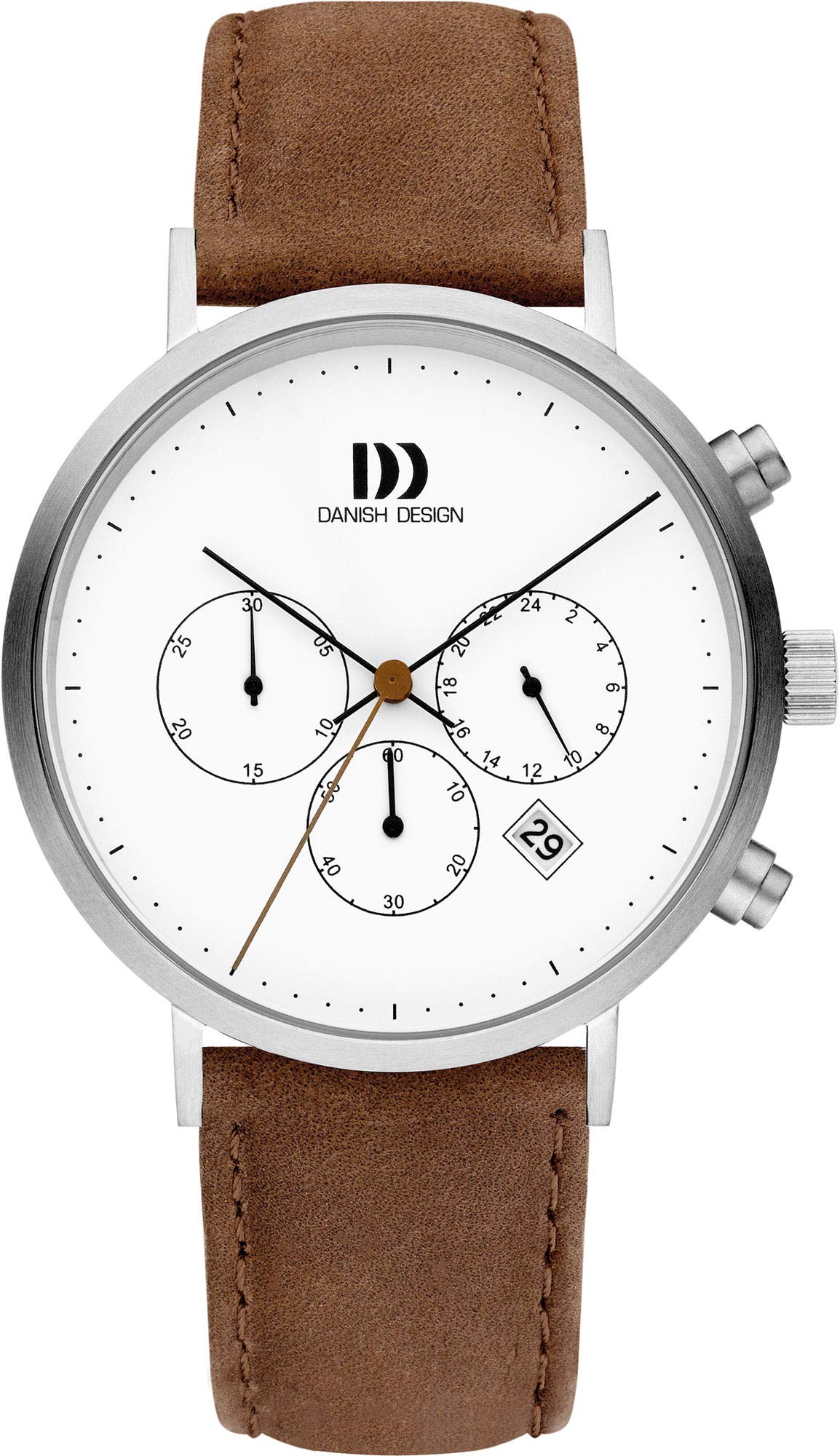 Danish Design Men's Urban Berlin Watch - Brown Leather Strap, Minimalist Analog Wristwatch for Business & Casual Wear | Perfect for Office, Dating & Everyday Use