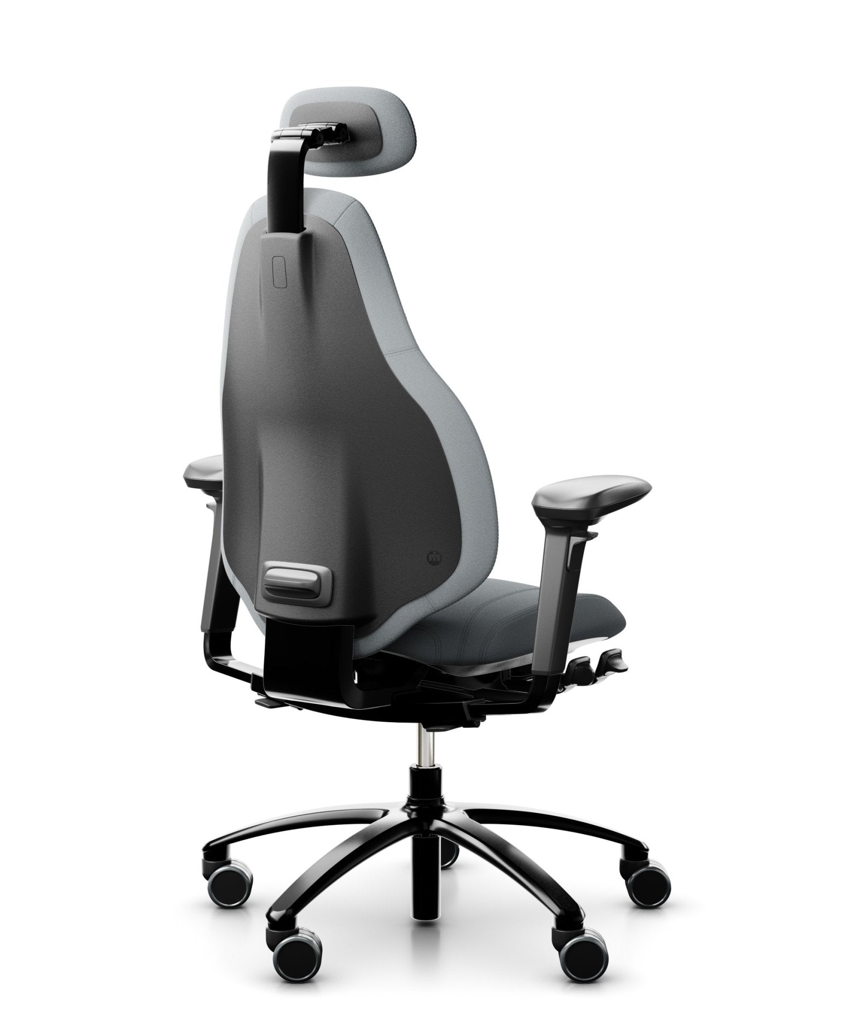 RH Mereo 220 Black Fabric Grey Office Chair - Ergonomic Mesh Back Executive Desk Chair with Adjustable Height for Home Office, Conference Room & Workspace