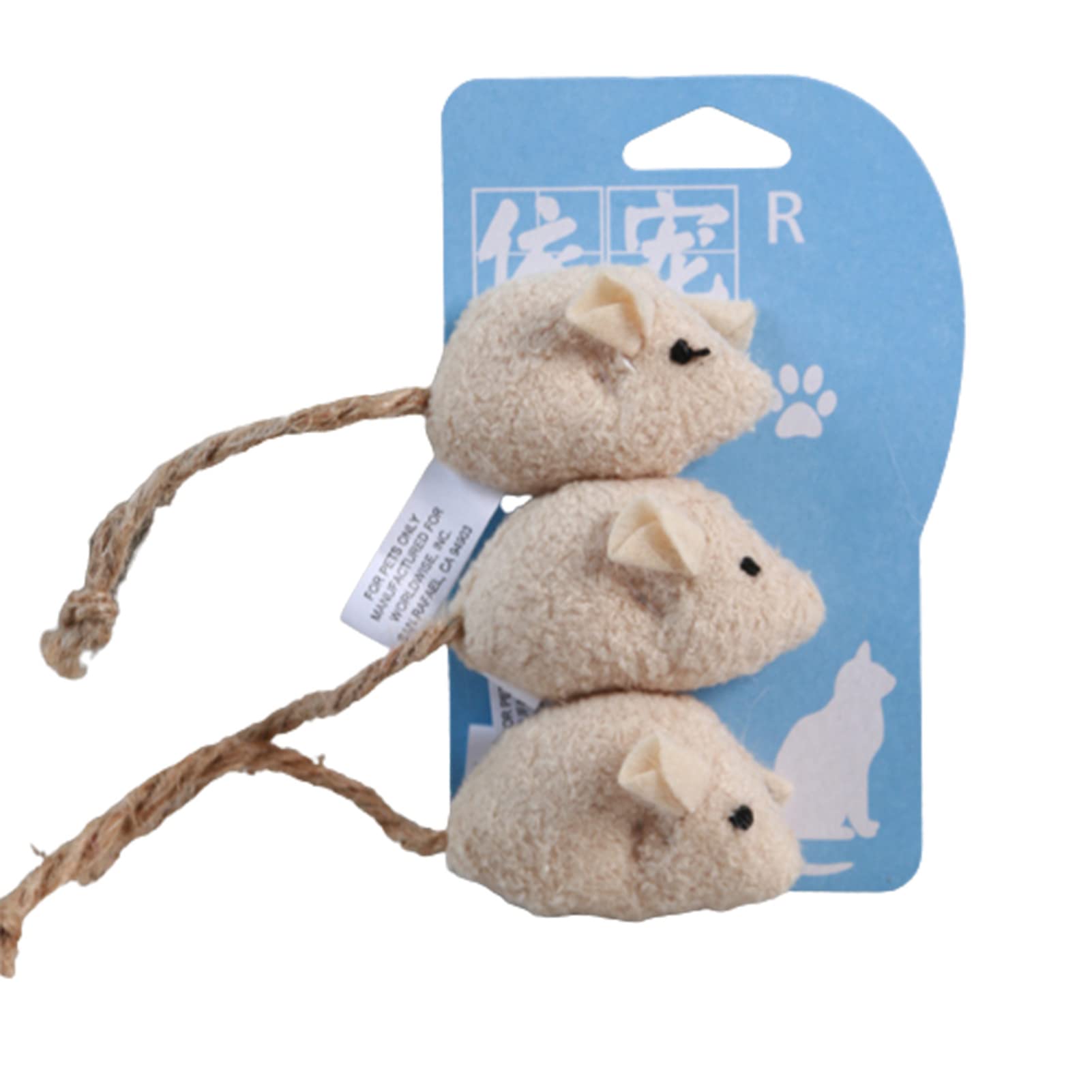 CHENMU 3PCS Catnip Toys - Soft Plush Mice for Cats, Interactive Play & Teeth Cleaning - Realistic Cat Toys with Catnip for Chewing, Hunting & Stress Relief - Perfect for Indoor Play, Training & Bonding with Your Feline