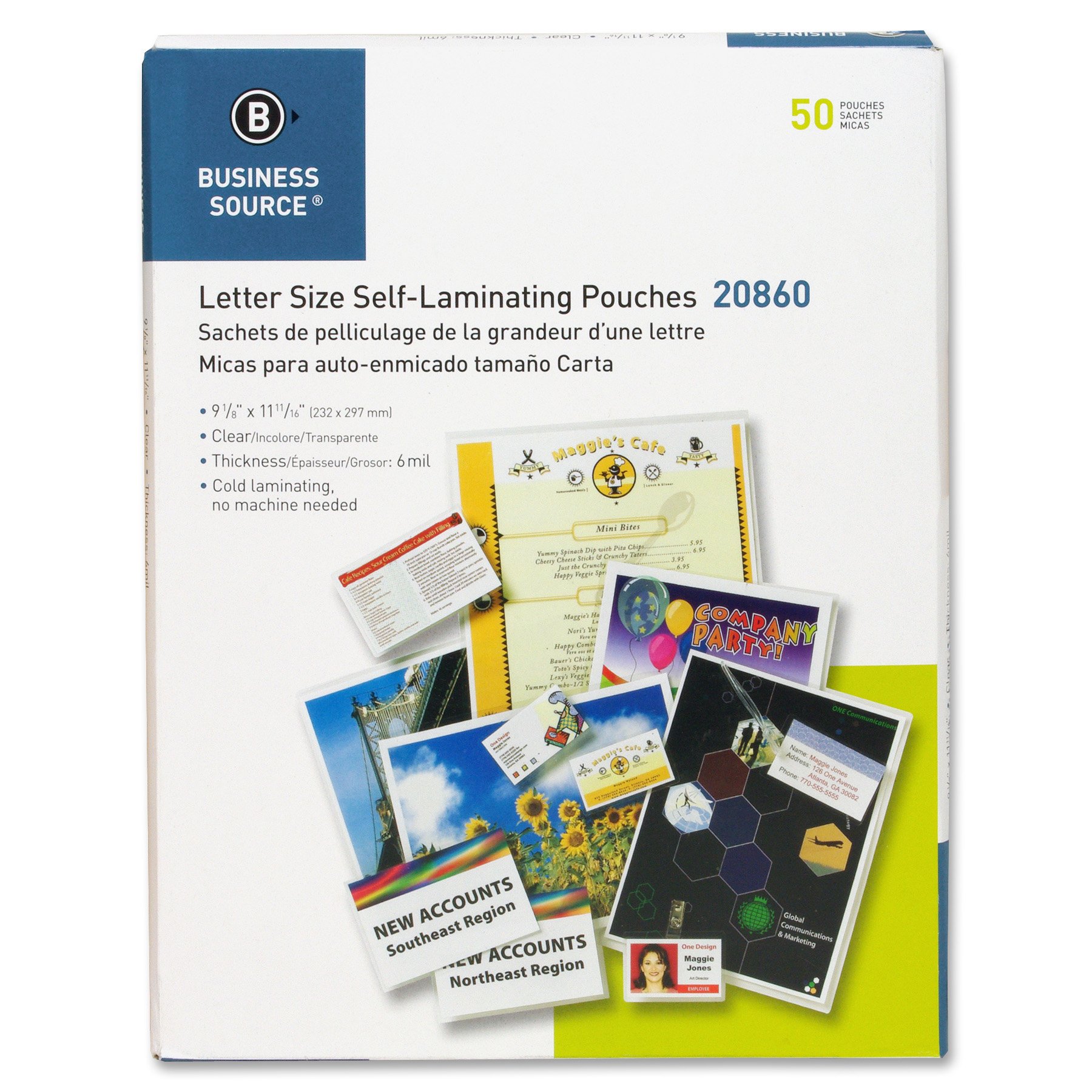 50 Pack Laminating Document Pouches - Waterproof & Tear-Resistant Sheet Protectors for ID Cards, Photos, Certificates - Ideal for Office, School, and Home Organization