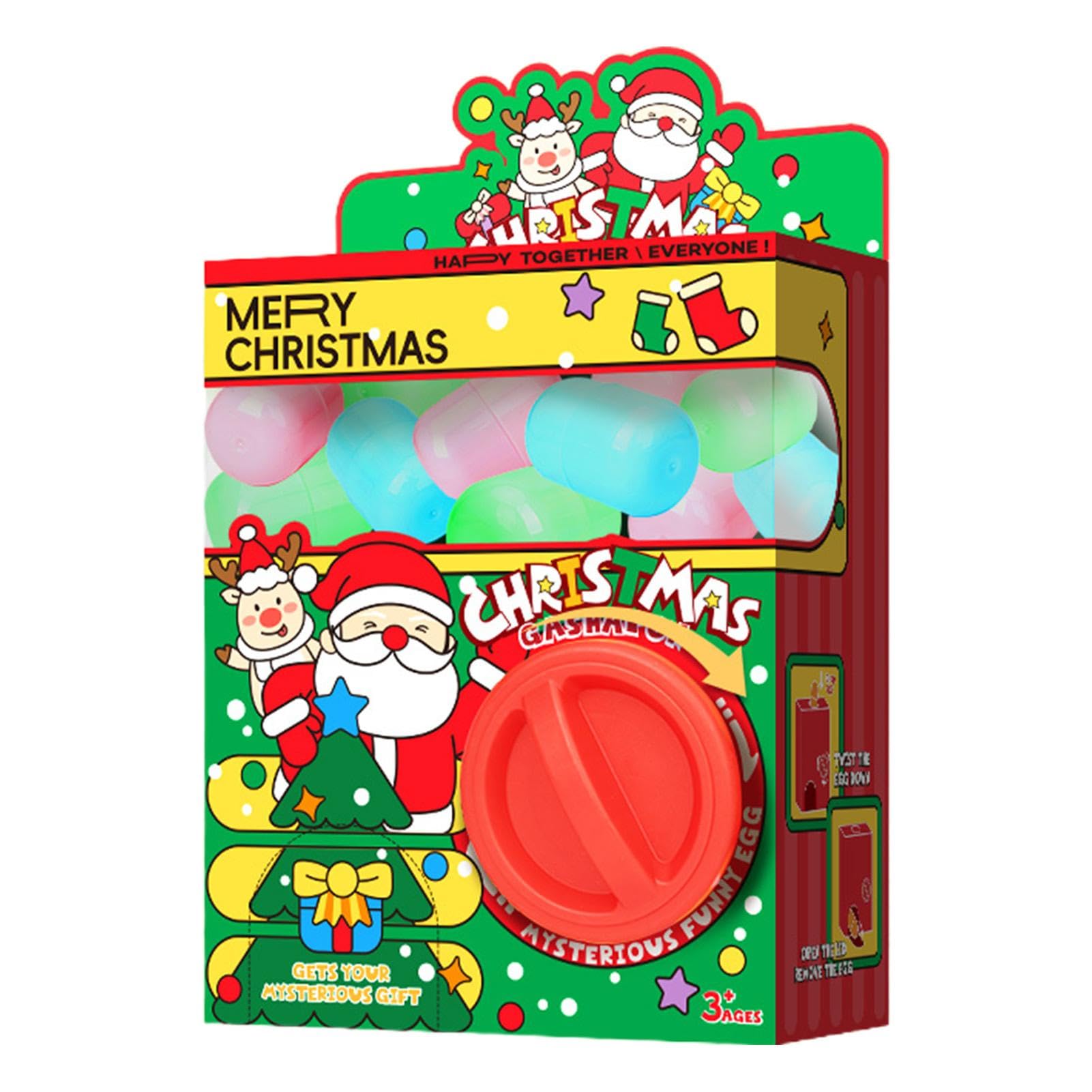 Huayeex Mini Gashapon Toy Claw Machine - Christmas Candy Dispenser with 6 Prize Eggs | Fun Arcade-Style Game for Kids Birthday Parties, Carnival Prizes & Family Entertainment