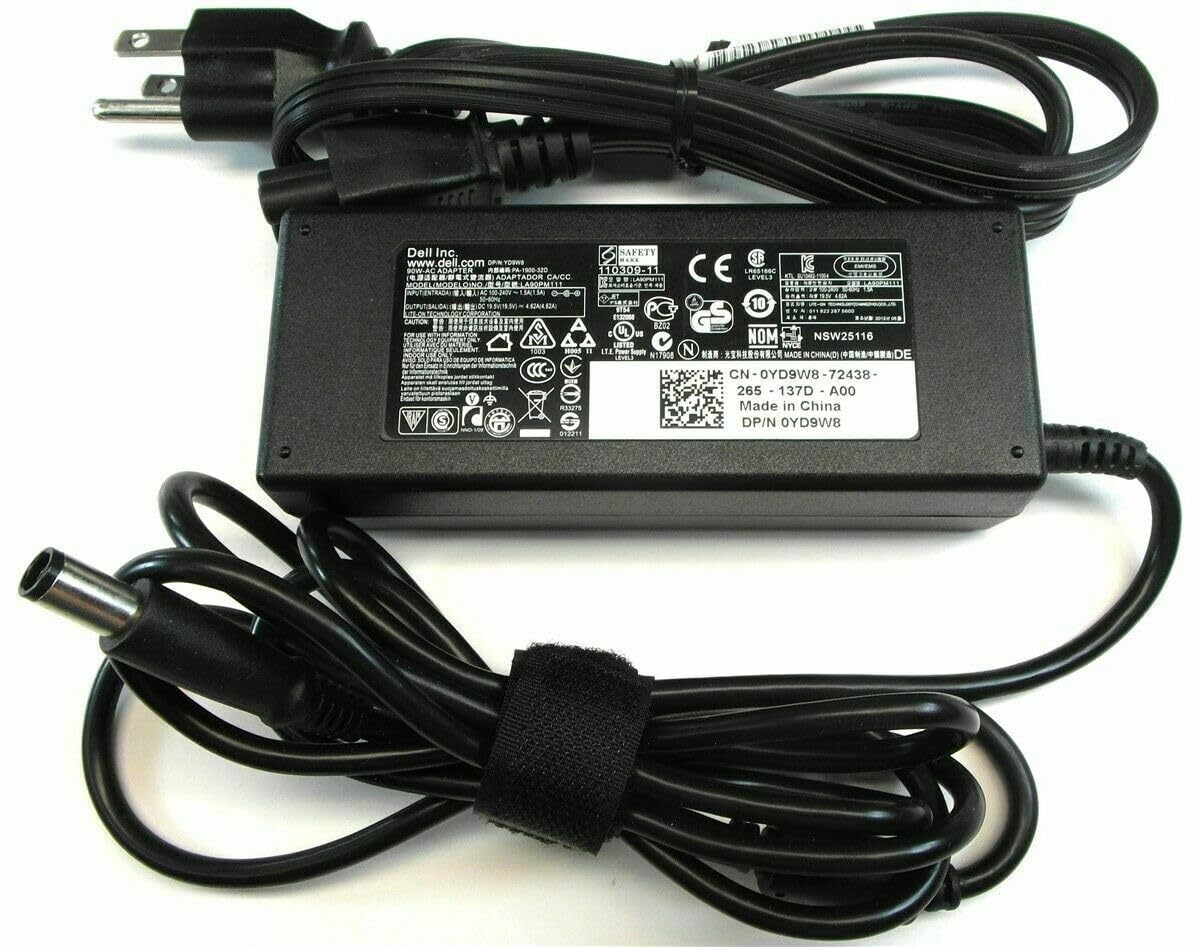 Original Dell FA90PM111 90W AC Adapter Charger Power Supply for Dell Laptops - Perfect for Home, Office & Travel Use