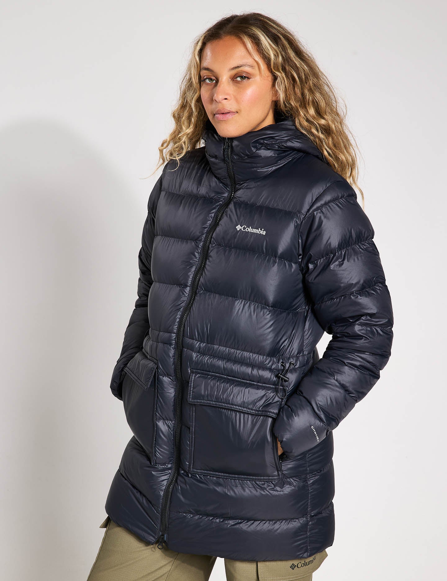 Harmony Falls Hooded Mid-Length Down Jacket for Women - Lightweight Warm Winter Coat, Waterproof Windproof, Black - Perfect for Skiing, Hiking & Outdoor Activities