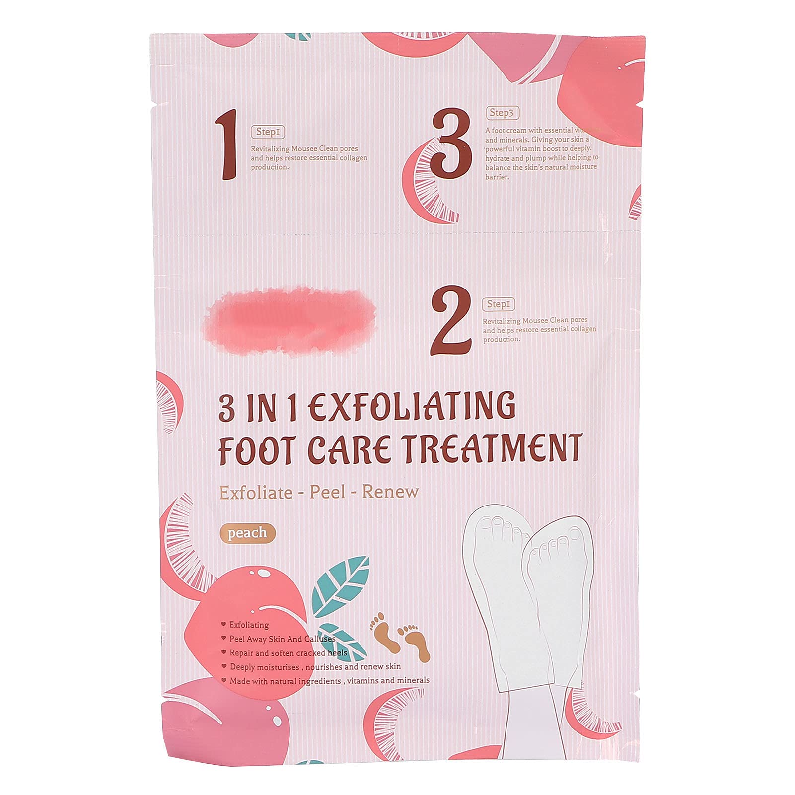 3 in 1 Hydrating Foot Peel Mask - Exfoliate Calluses & Cracked Heels - For Soft Feet at Home