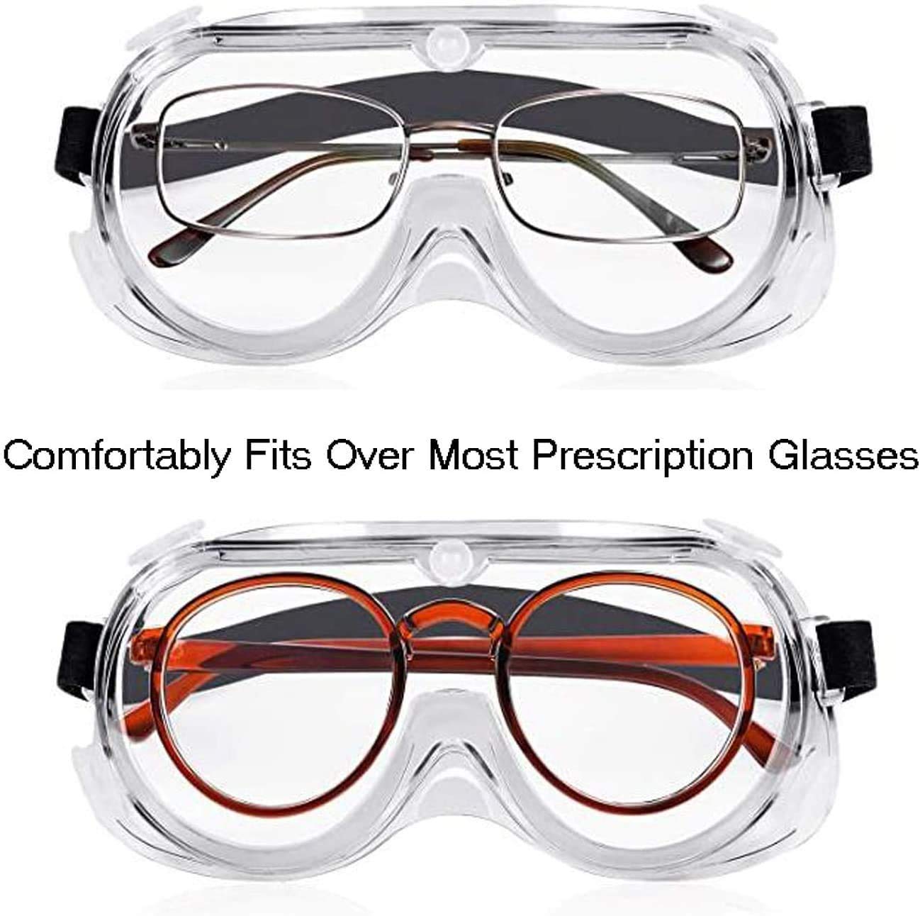 Anti-Fog Safety Glasses Over Prescription - Scratch Resistant Protective Eyewear for Lab Work, Woodworking & Welding | Chemical Splash & Onion Cutting Protection Goggles for Women & Men