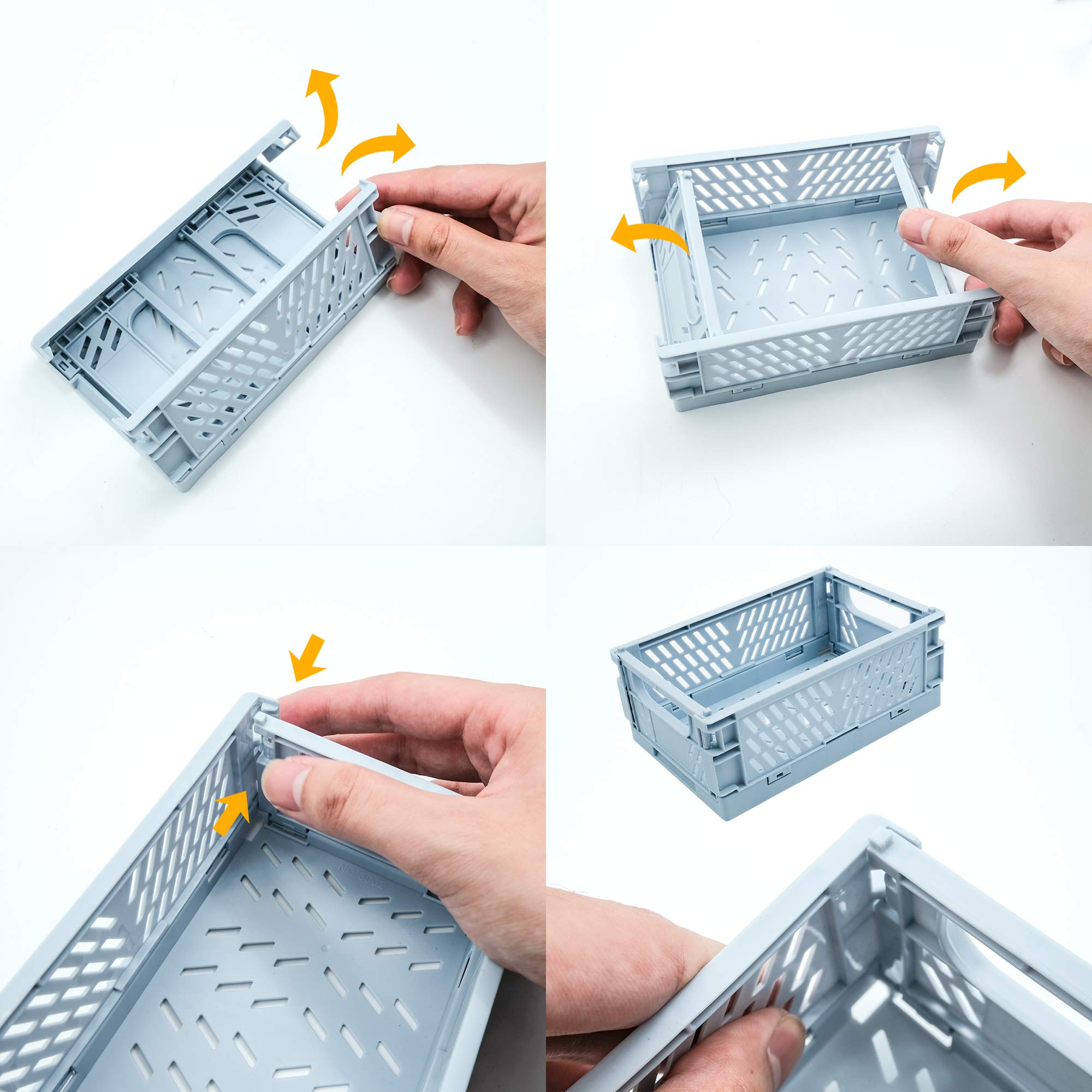 4-Pack Mini Plastic Baskets for Storage - Home, Kitchen, Office Organizer (5.9x3.8x2.2) - Perfect for Shelves & Clutter Control
